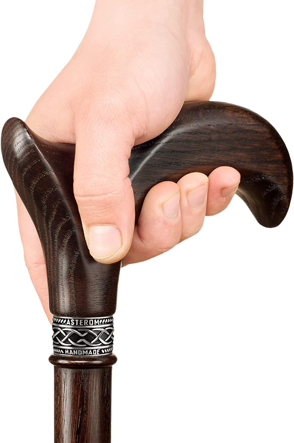 Handmade Stylish Derby Oak Wood Walking Cane for Men and Women Walnut