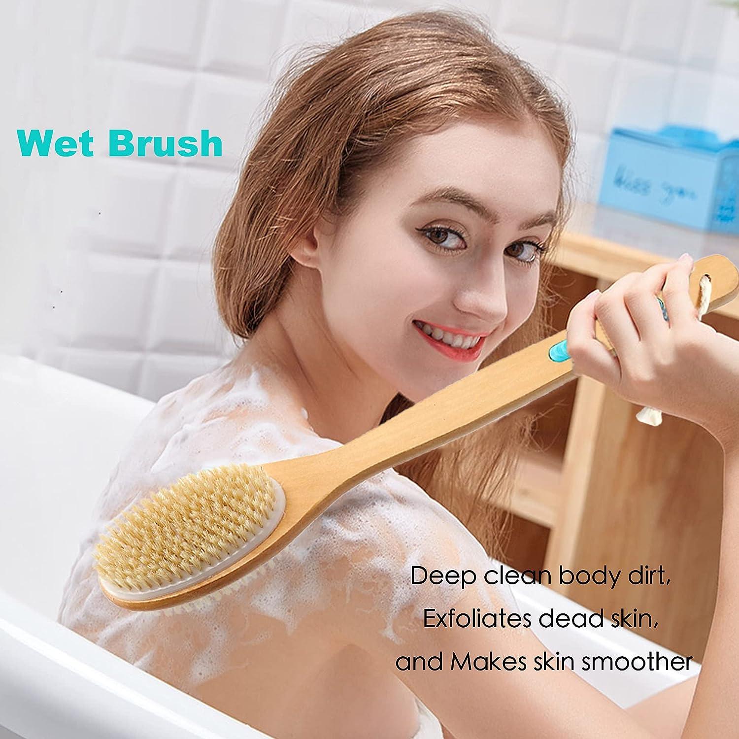 Spclsim Bath Brush Set Shower Brush Body Scrubber Brush Back Scrubber for  Showe Body Exfoliating Brush, Bath Back Cleaning Scrubber with Long Wooden  Handle (bath-brush-041)