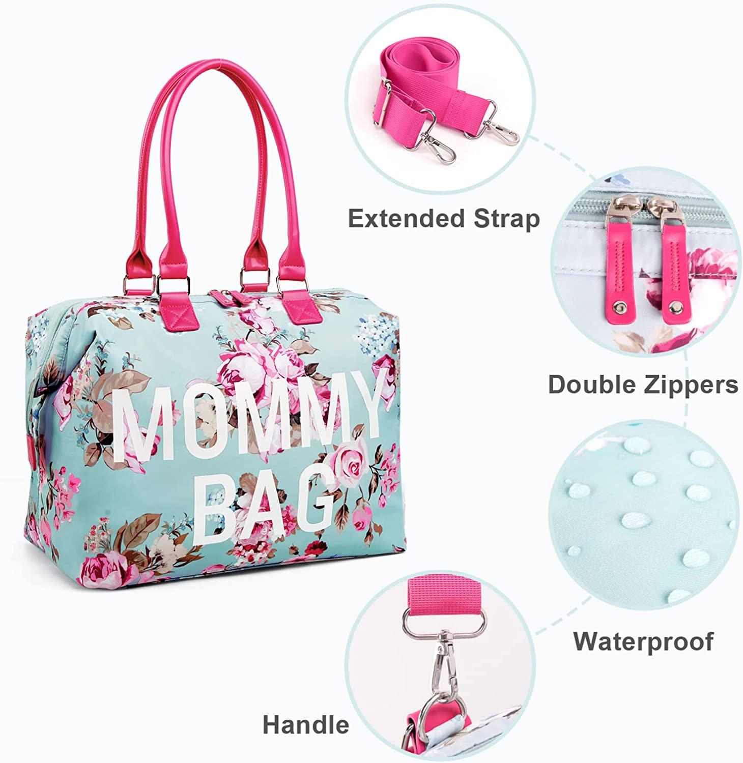 Nappy Changing Bag Organiser Floral Nappy Pouch Hospital Bag 