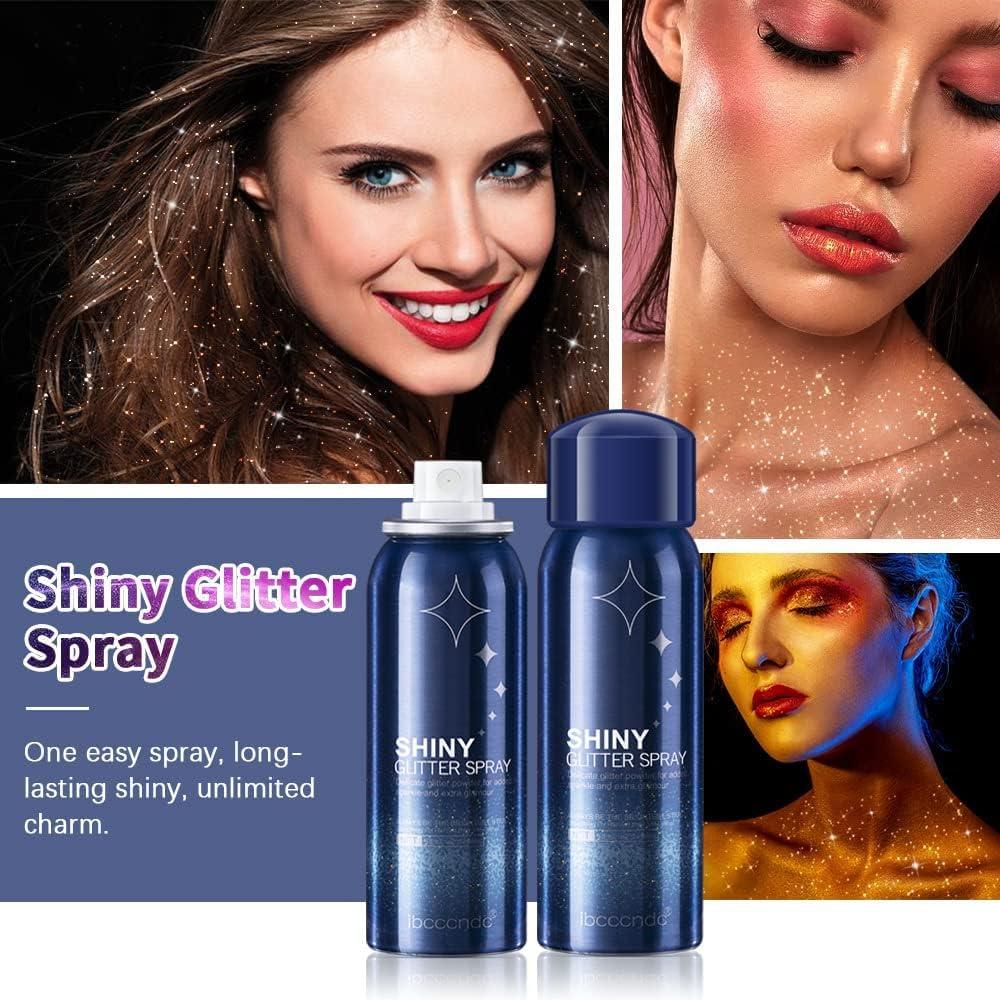 Glitter Spray, Body Shiny Glitter Spray for Skin, Face, Hair and