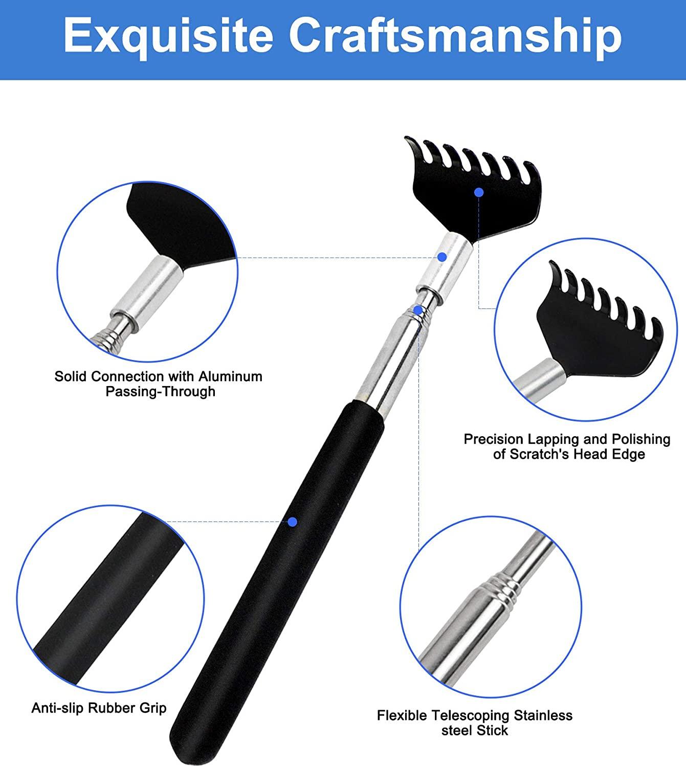 ONEEKK Portable Extendable Back Scratcher, 2 Pack Metal Telescoping