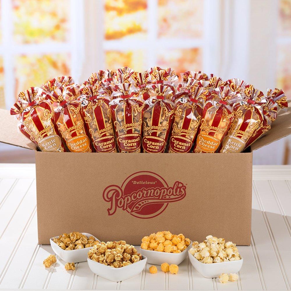 Popcornopolis Gourmet Popcorn Mini Cone 24 Pack Classic Mix of