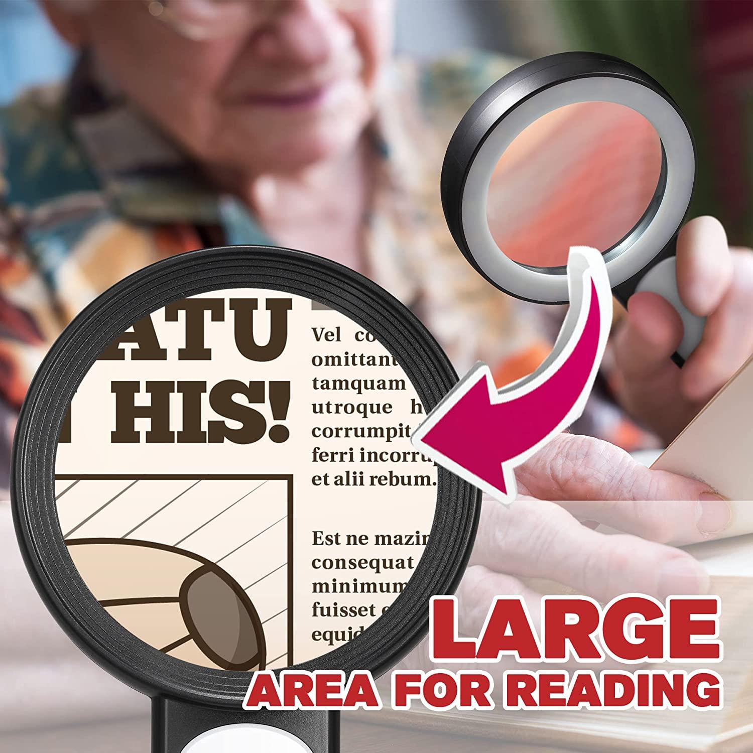 Lnchett 30X Magnifying Glass with Light, Large Reading Magnifying