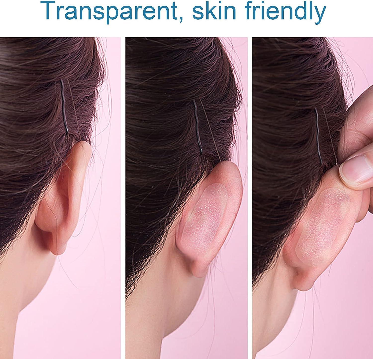  Ear Stickers for Big Ears,Transparent Cosmetic Ear Corrector  Painless Silicone Ear Tape for Adults Children, Stick One Side(30pcs) :  Health & Household