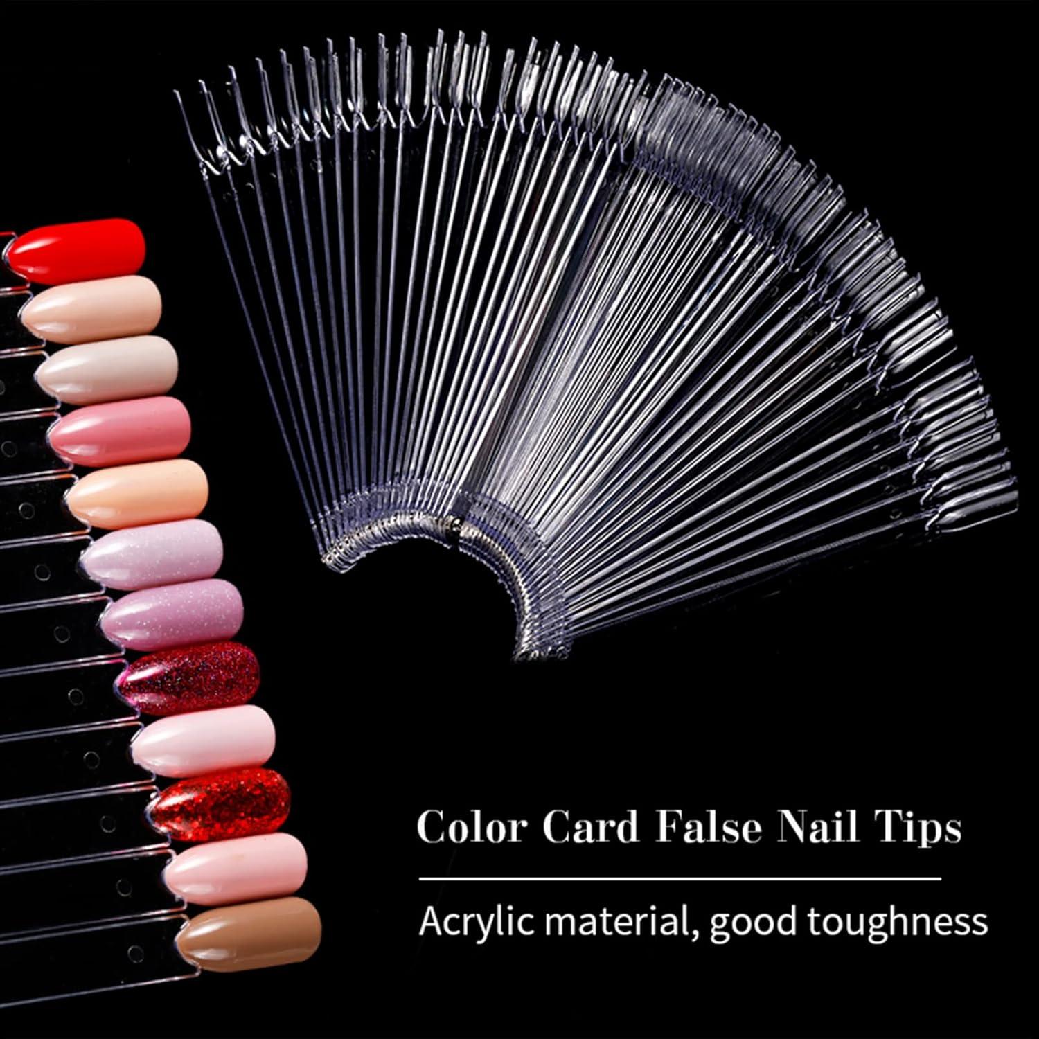 100 Pieces Nail Display Tips - Transparent Nail Swatches with Number ...