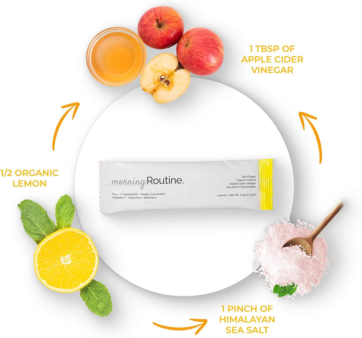 Morning Routine Daily Hydration Electrolyte Powder Packets with Apple