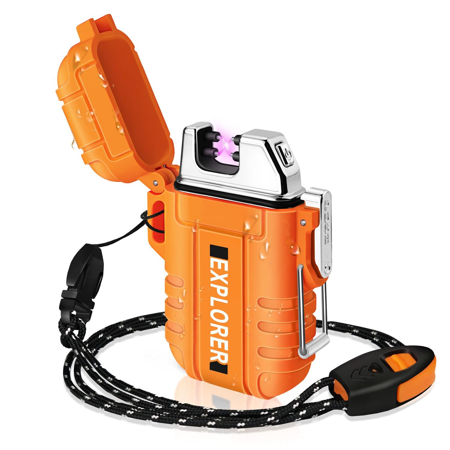 Lafagiet Waterproof Arc Lighter, Outdoor Dual Plasma Arc Lighter, USB