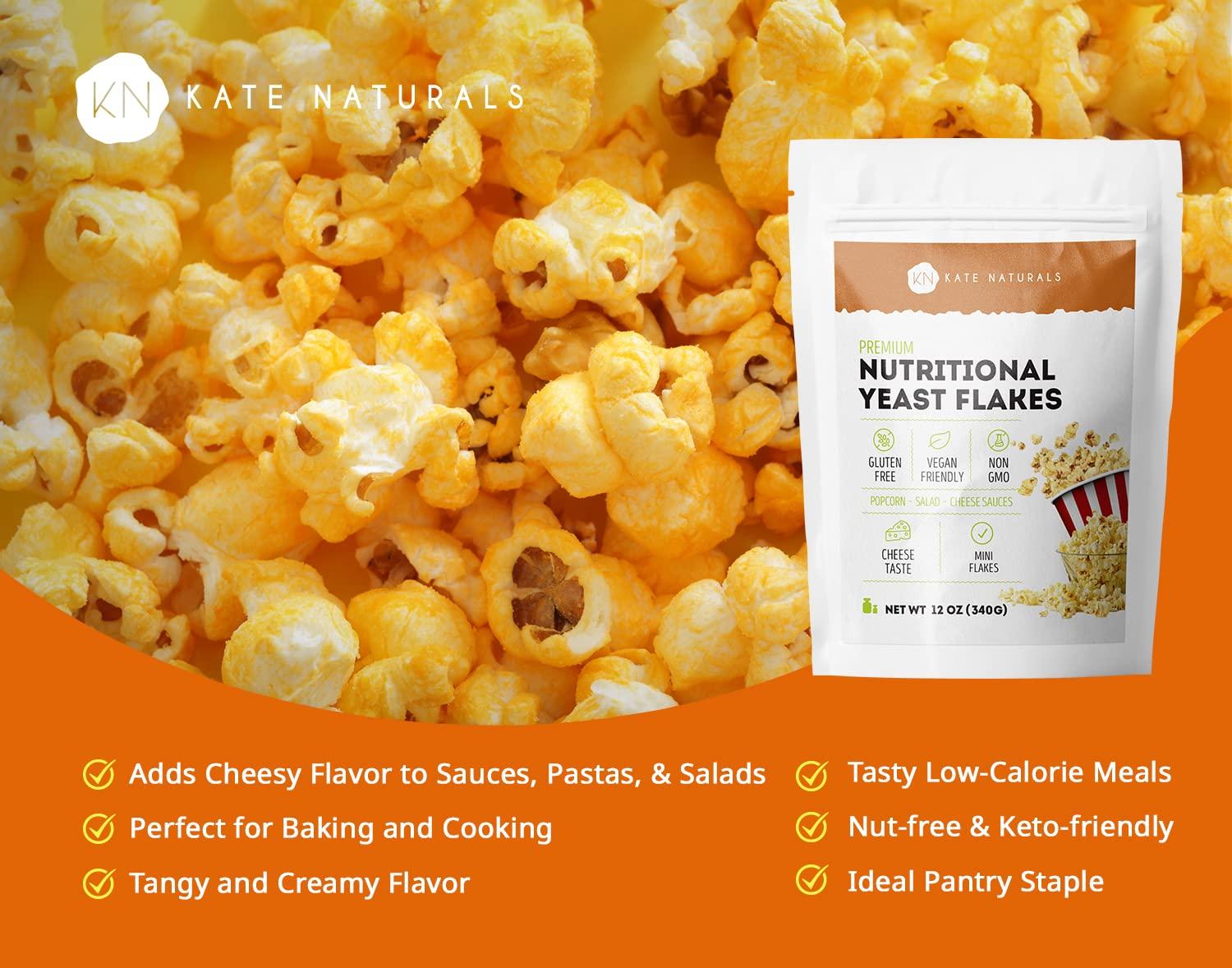 Nutritional Yeast Flakes (12oz 21 Servings) Kate Naturals