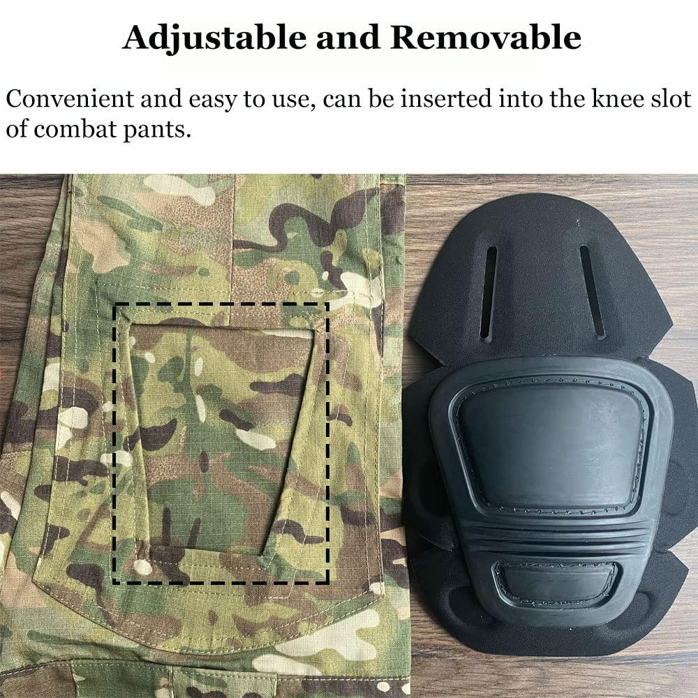 LNFINTDO Tactical Knee and Elbow Pads Paintball Protective Pads Knee Pad  Inserts for Tactical Military Airsoft Hunting Pants Black