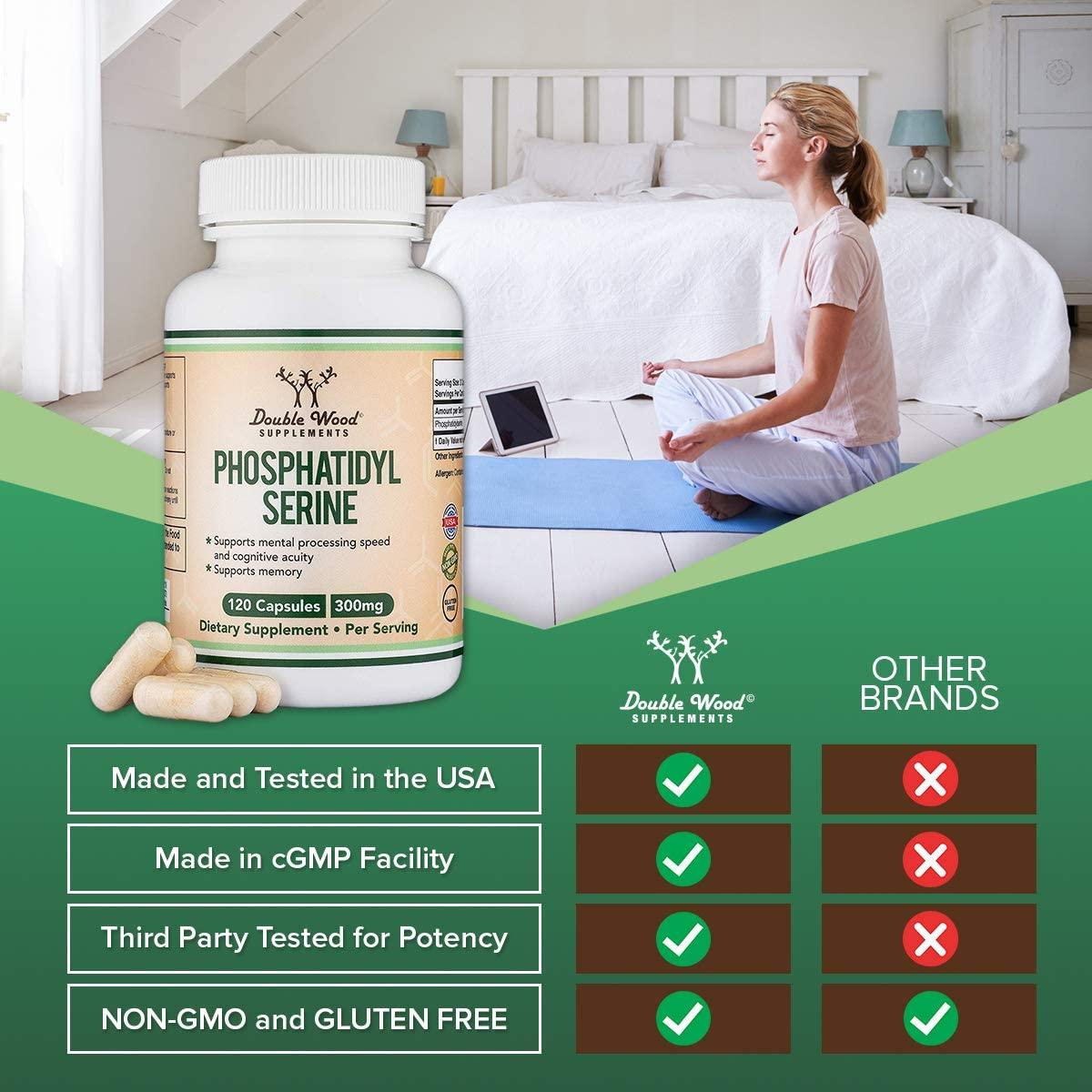 Double Wood Supplements Phosphatidyl Serine 300mg 120 Capsules