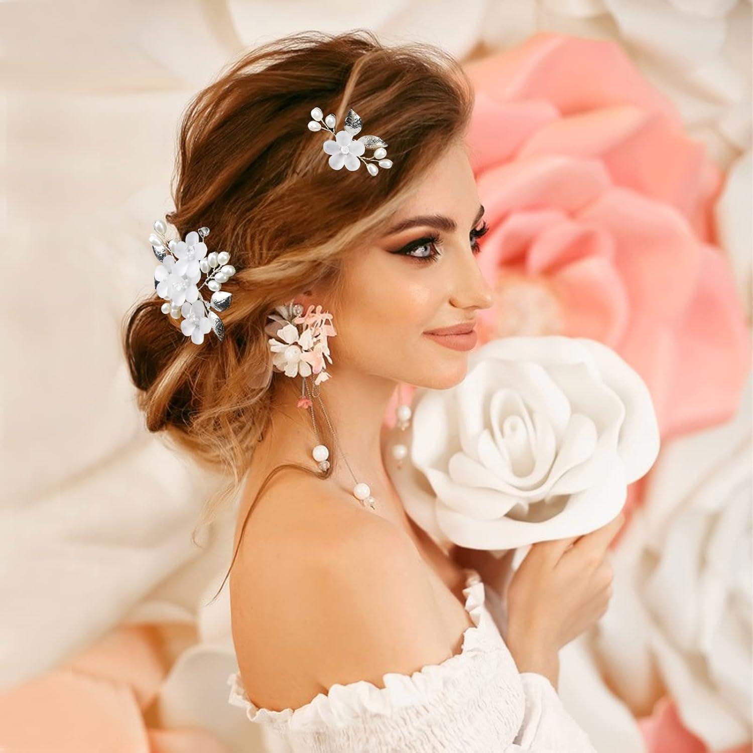 Boyrot Pcs Wedding Hairpins Bridal Pearl Hair Jewelry with