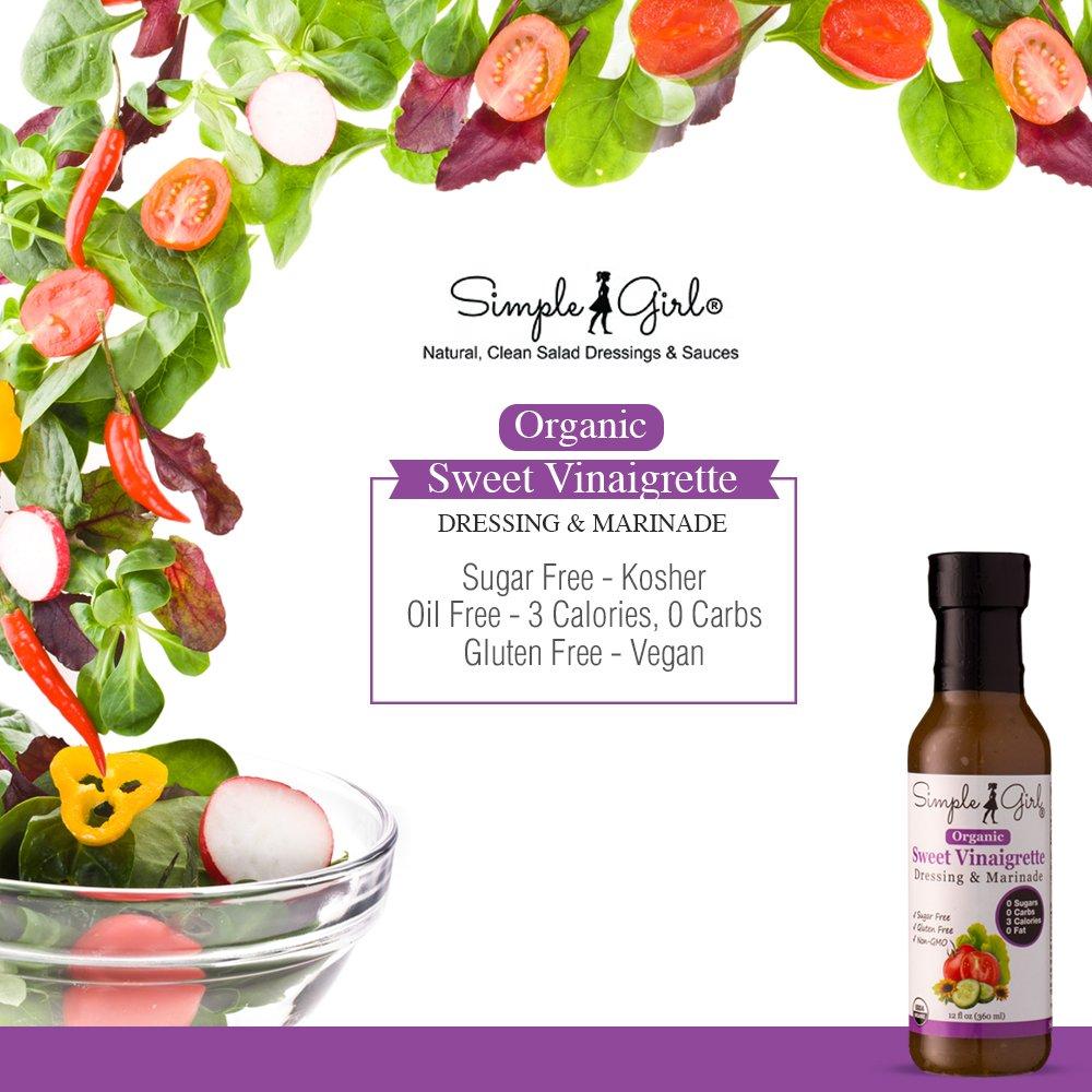 Simple Girl Organic Sweet Vinaigrette Salad Dressing - 12 oz (Sugar-Free,  Certified Organic, Kosher, Gluten-Free, Vegan) - Ideal for Low Calorie,  Carb Free, and Fat Free Diets | Buy Now with Express