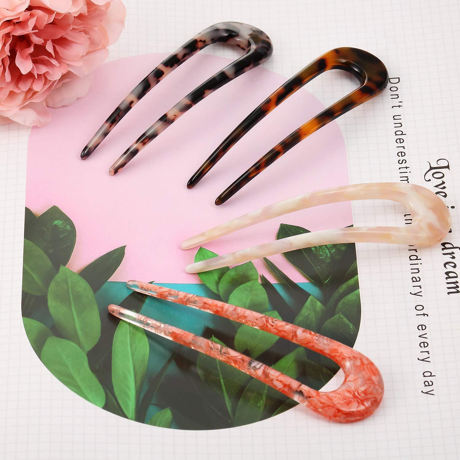 Lmyzcbzl U Shaped Hair Pin French Hair Pins U Shaped Hairpins U Shaped Hair  Pin Fork French hair fork for Women Girls Hairstyle Accessories 10.3 * 2.6cm