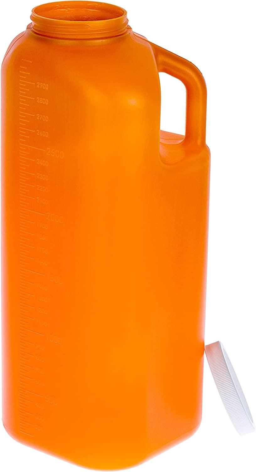 Large Male Urinal with Leak Proof Screw Cap Lid (3000 mL or 101 oz