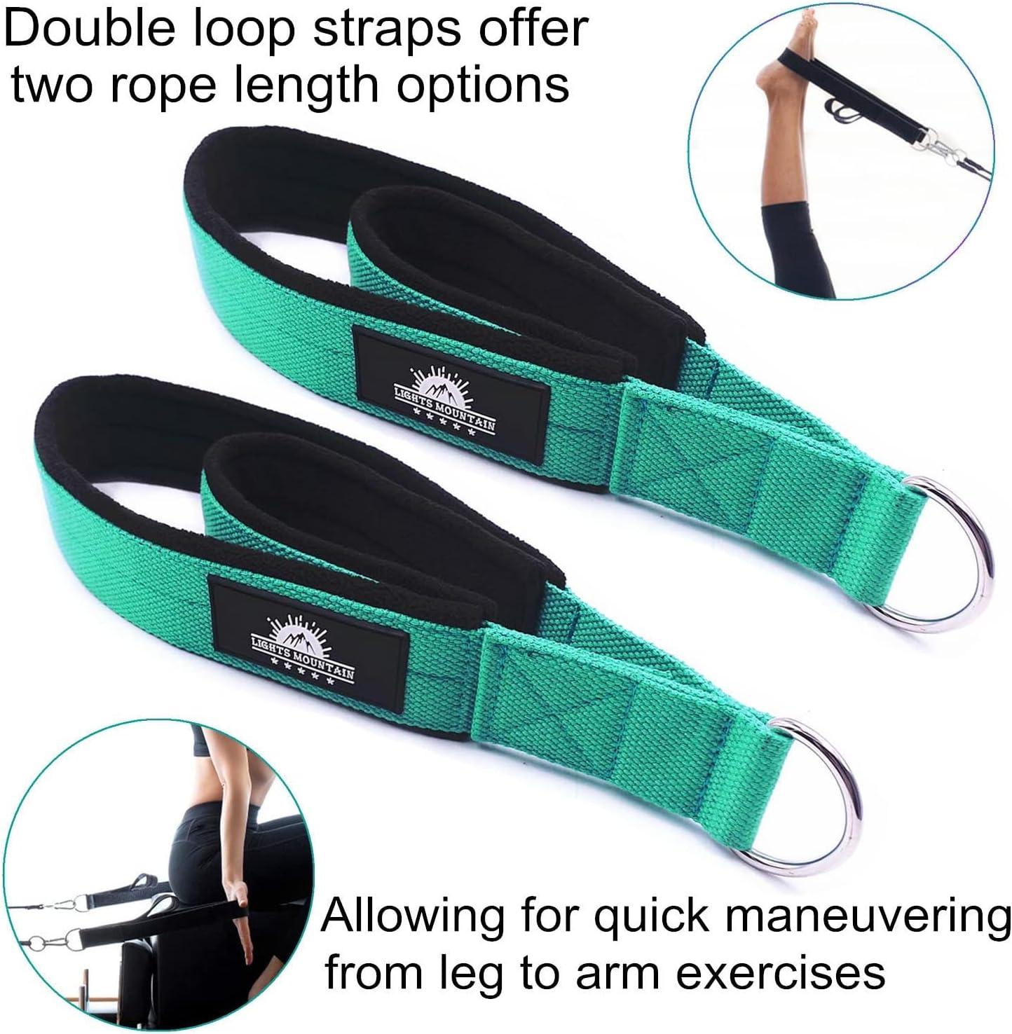 Lights Mountain 1 Pair Pilates Double Loop Straps for Reformer
