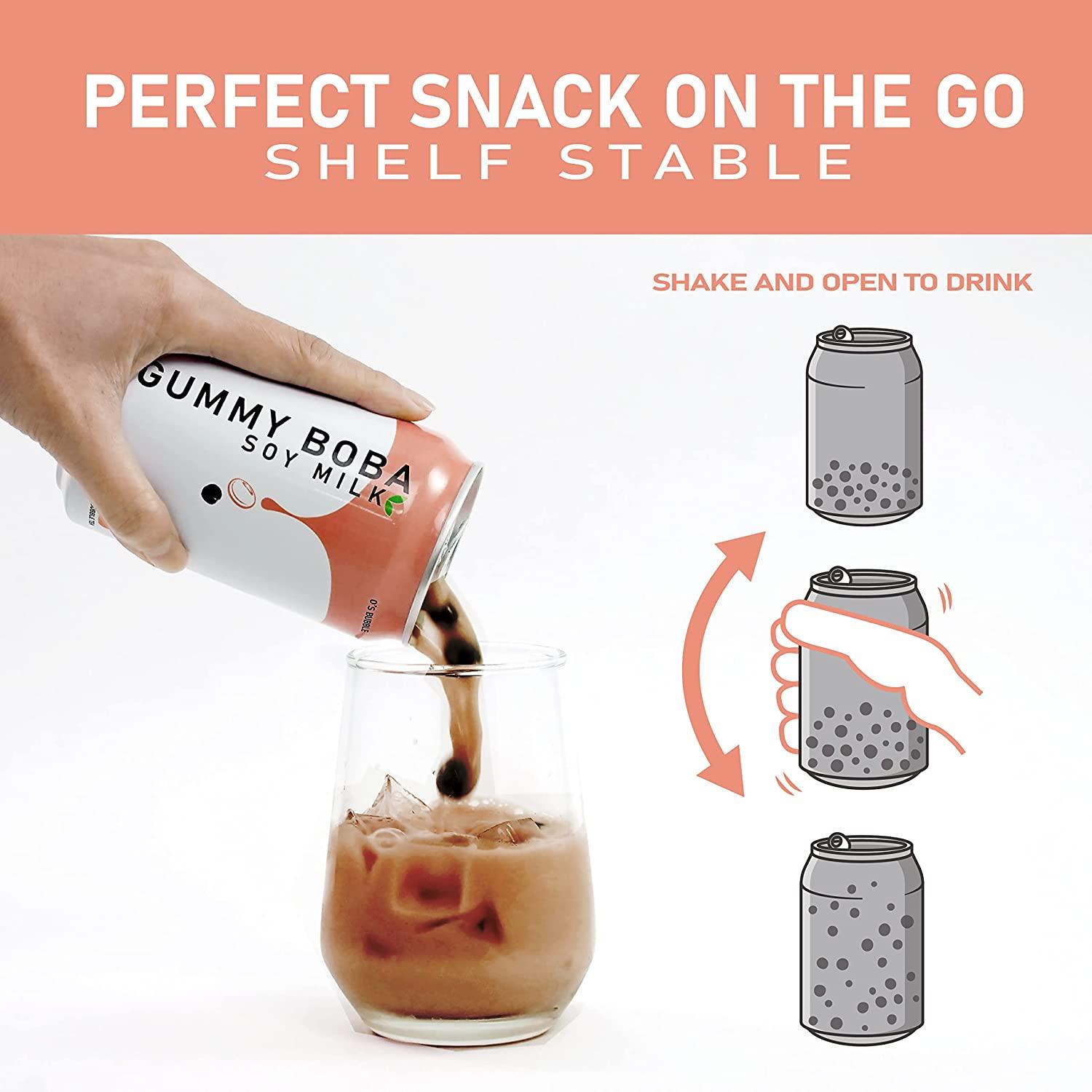 O's Bubble Gummy Boba Soy Milk, 10.7 Fl Oz (Pack of 6) Plant Based