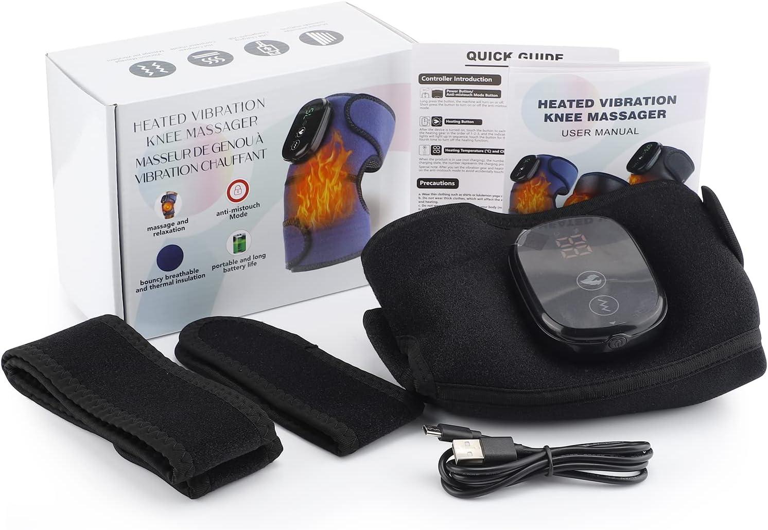 Knee Massager with Heat and Vibration - Arthritis Relief Heating Pad with Massage | 1pc Black | Buy Now with Express International Delivery | GoSupps.com Knee Massager with Heat and Vibration - Arthritis Relief Heating Pad with Massage | 1pc Black | Buy Now with Express International Delivery | GoSupps.com