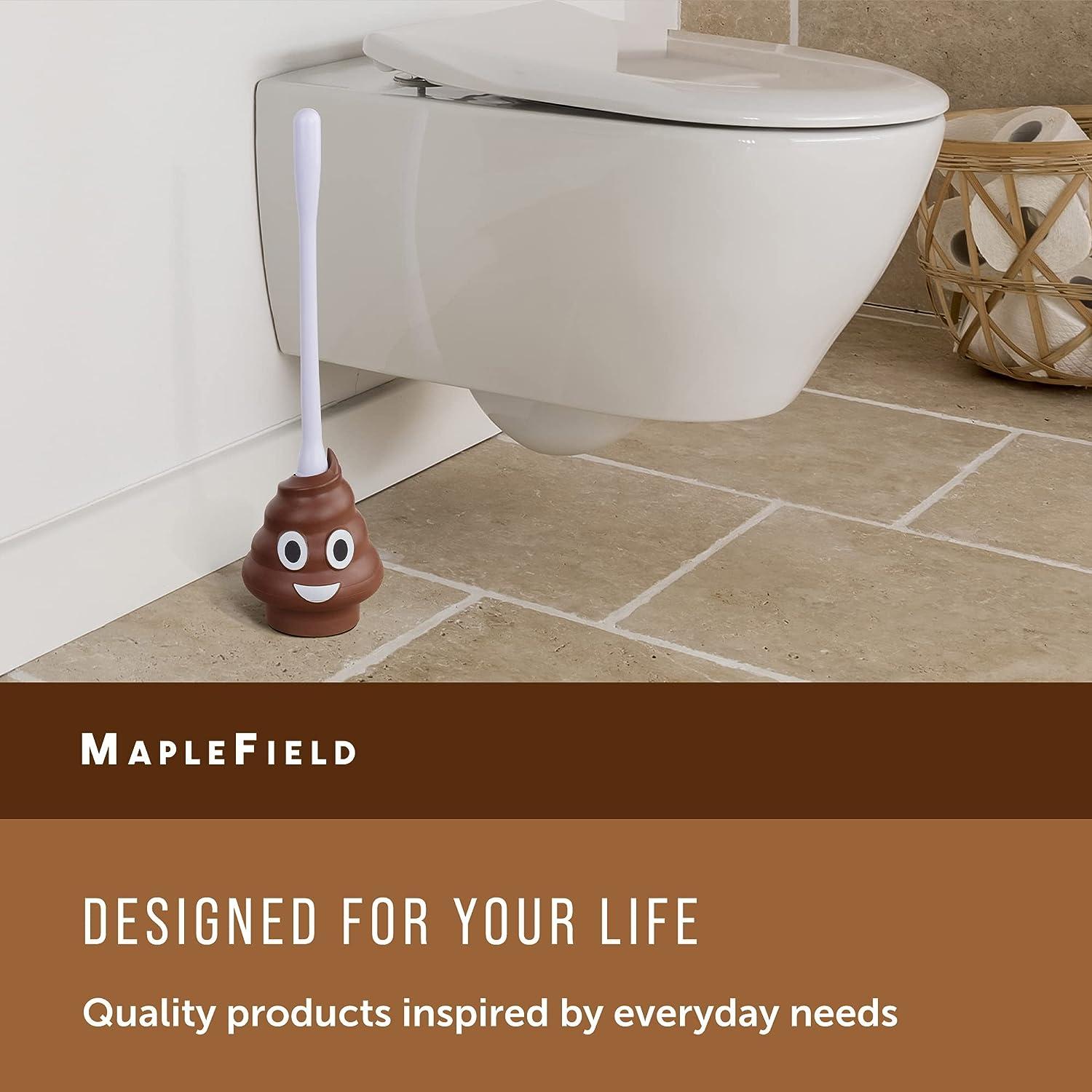 Maplefield Poop Emoji Plunger Funny Bathroom Accessory for Kids Gag
