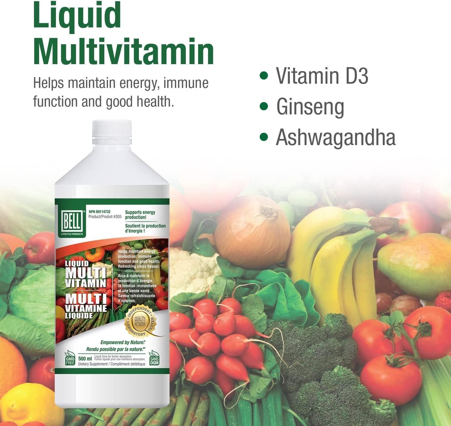 Premium Bell Liquid Multivitamins for Women and Men Easy Absorption