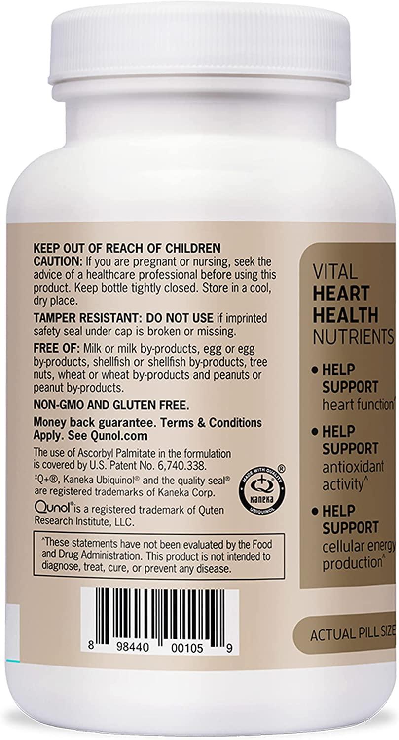 Qunol Plus Ubiquinol CoQ10 200mg + Omega 3 Fish Oil 250mg Extra