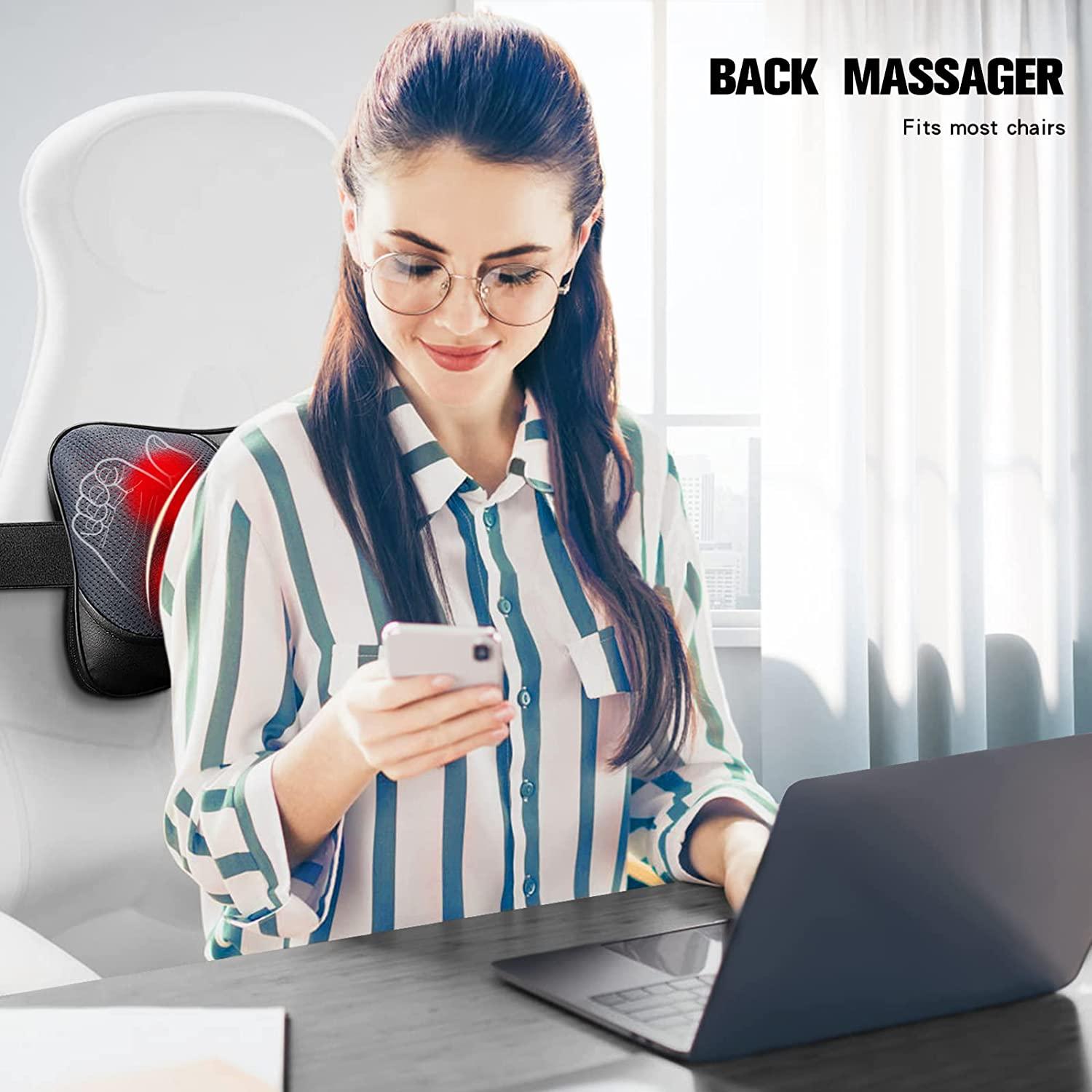 VIKTOR JURGEN Shiatsu Kneading Massage Pillow with Heat,Neck,Shoulder &  Back Massager for Home/Car/Office