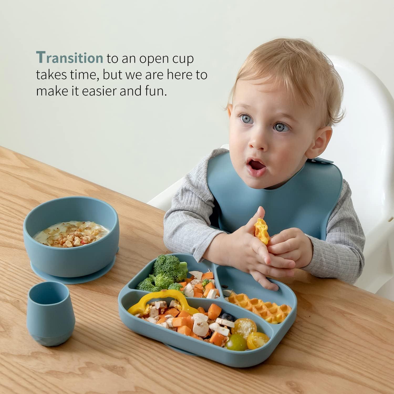 SAMiGO Silicone Baby Utensils - Self Feeding Spoons and Tiny
