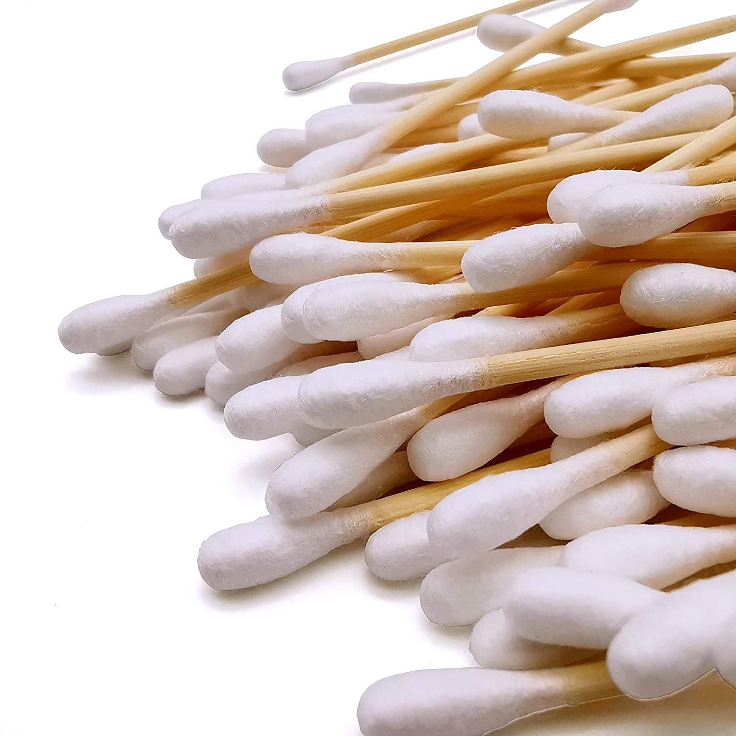 Bamboo Cotton Swabs, Biodegradable Wood Cotton Buds 1000pcs Bamboo 1000pcs