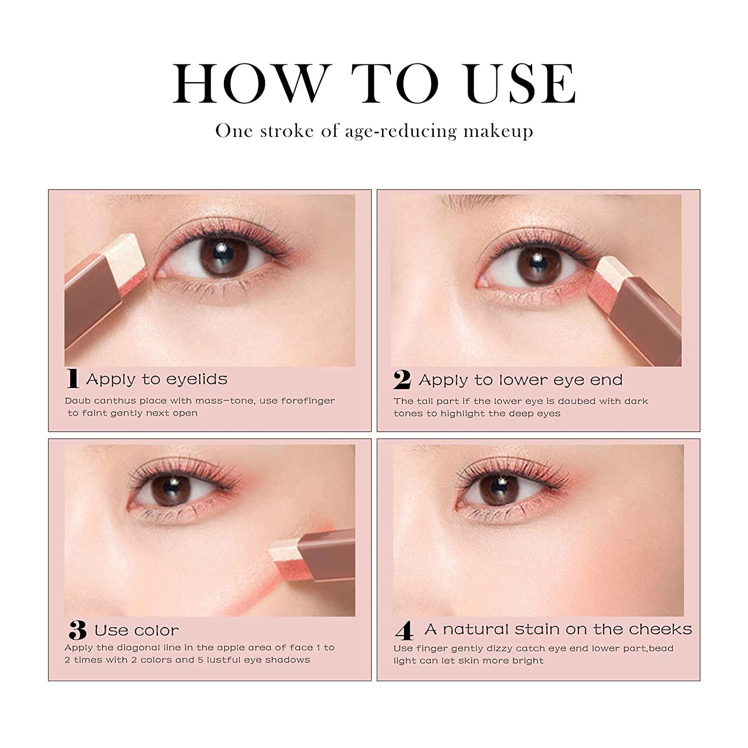 12colors Glitter Eyeshadow Stick Set Double Colors Gradient Eye Shadow