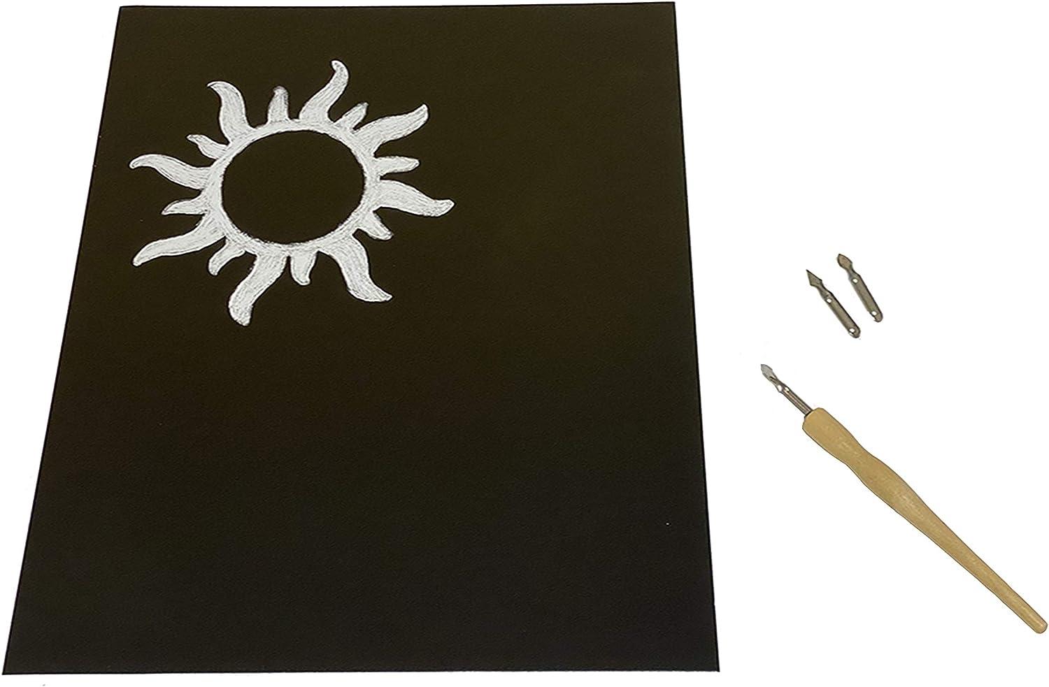 INOVART Black Scratchboard 11" x 14", 12 Sheets