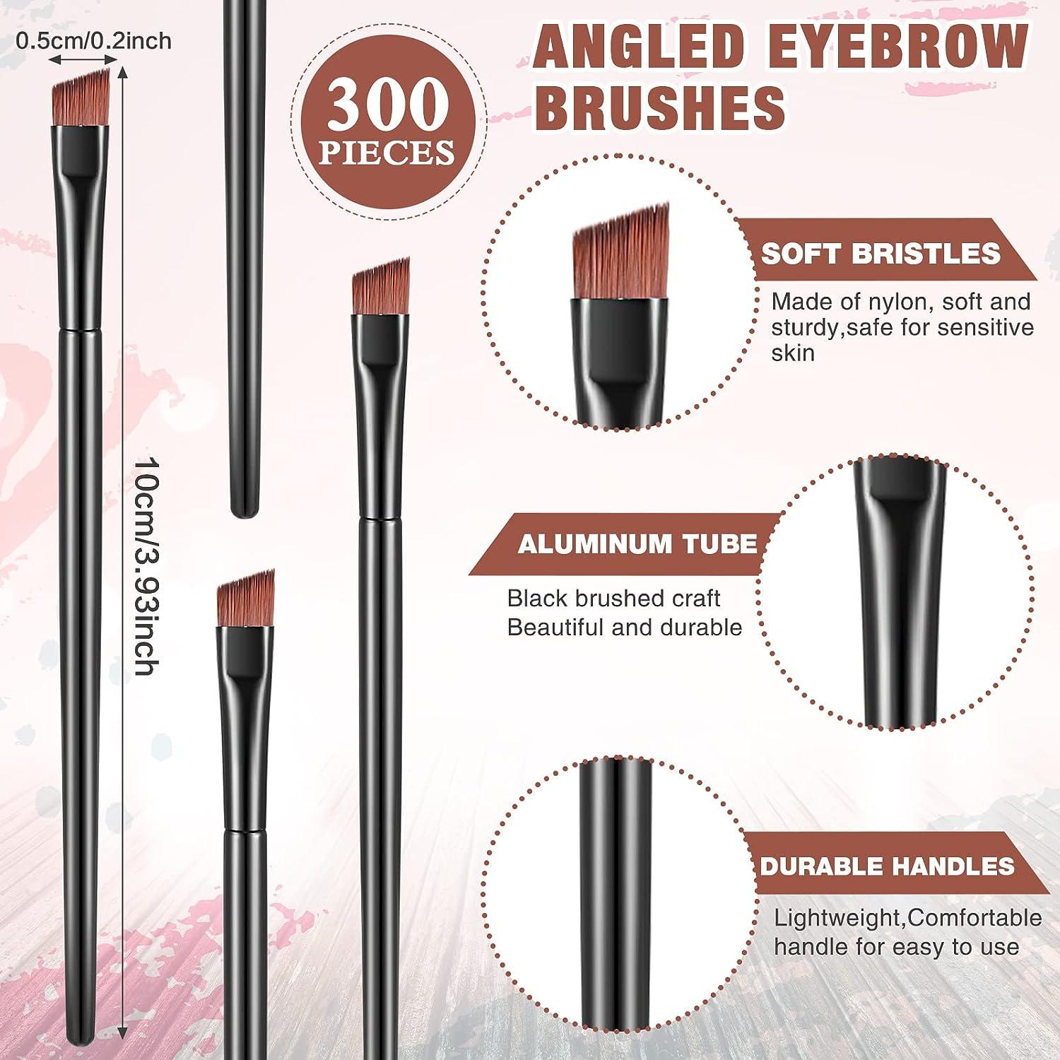 100 Pack Disposable Angled Eyebrow Brushes Salon Quality Tinting and