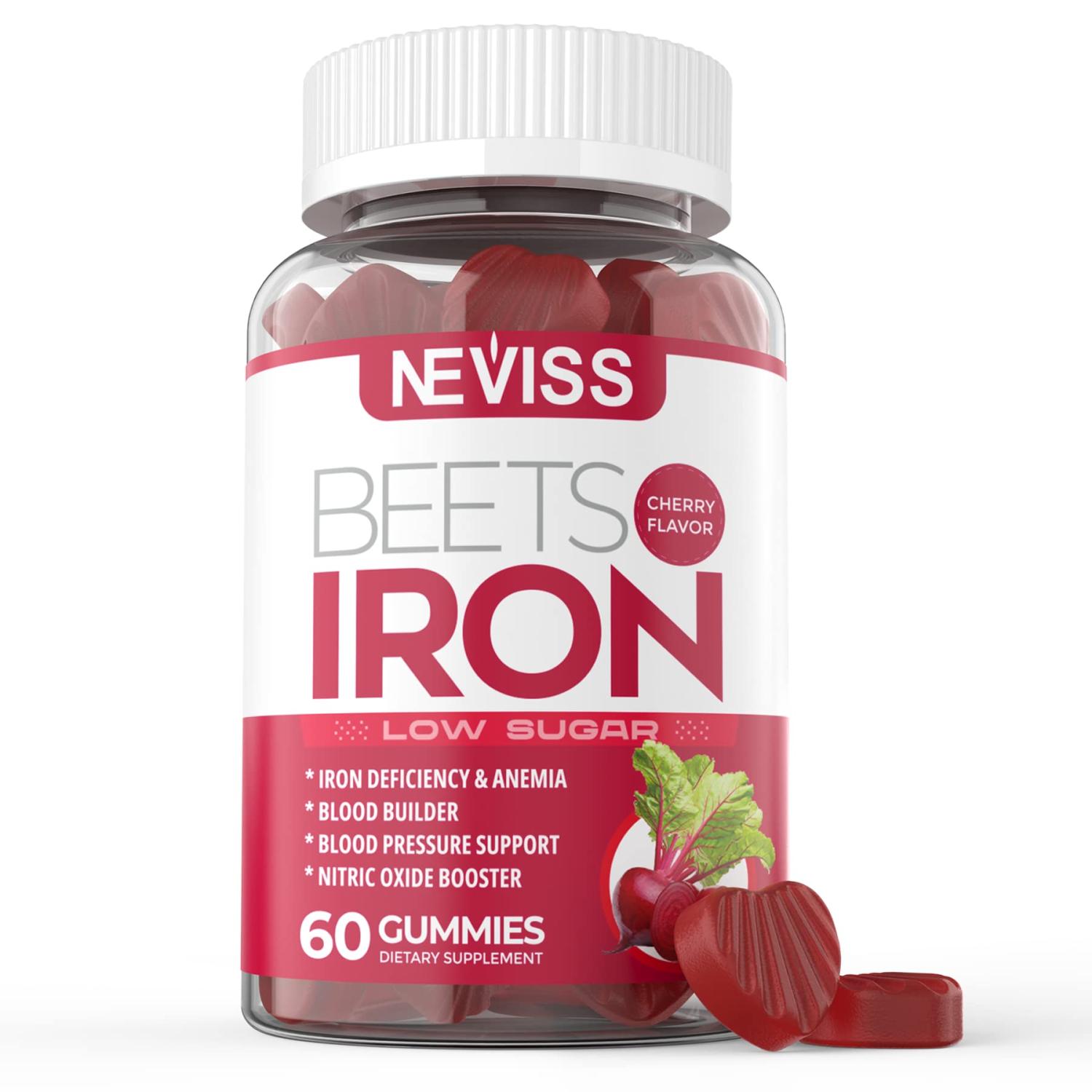 Iron Gummies 12.5 mg Carbonyl Iron Supplement with Vitamin C, B12