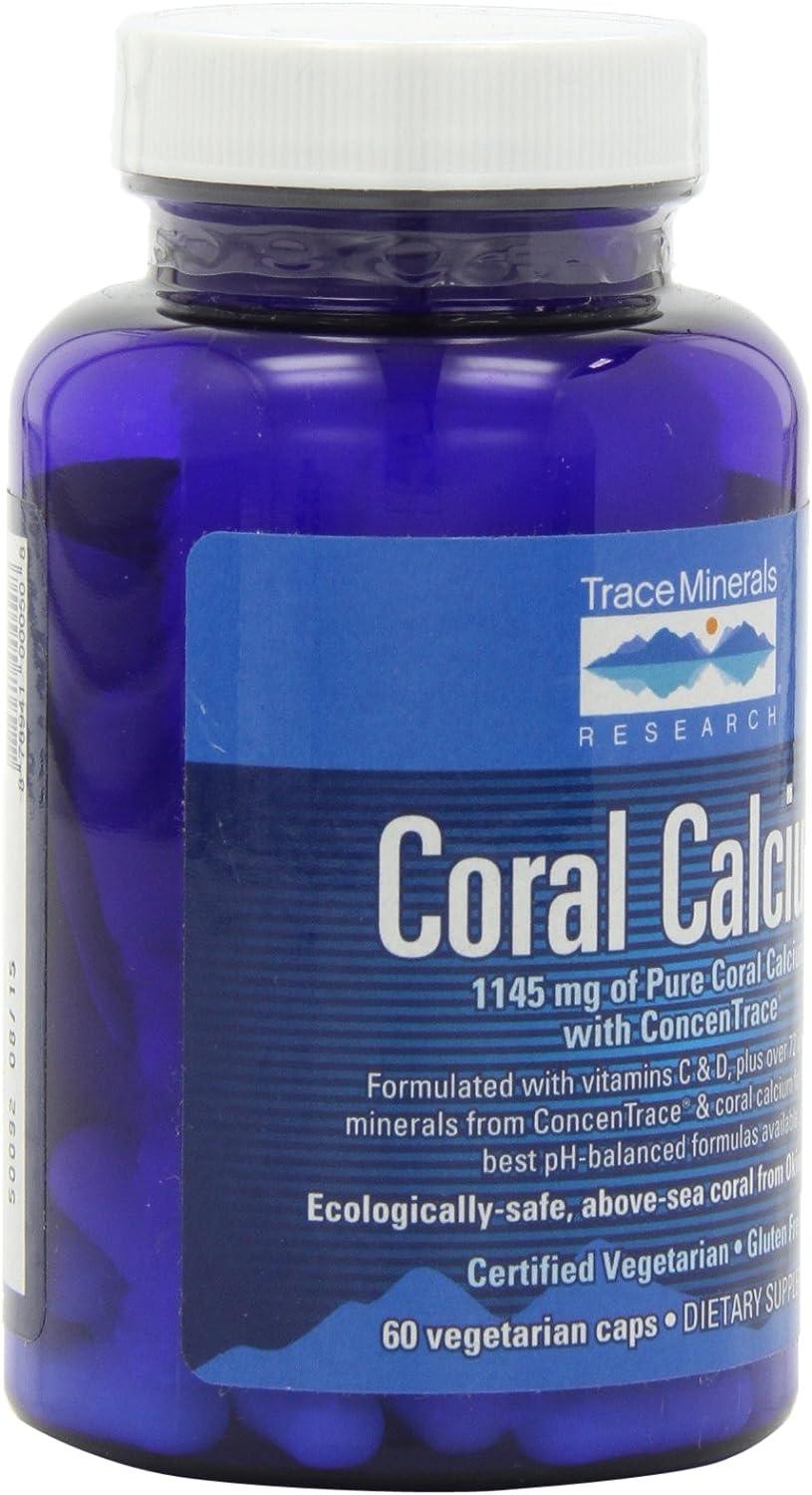 Trace Minerals Research Coral Calcium Vegetarian Caps 60 Count