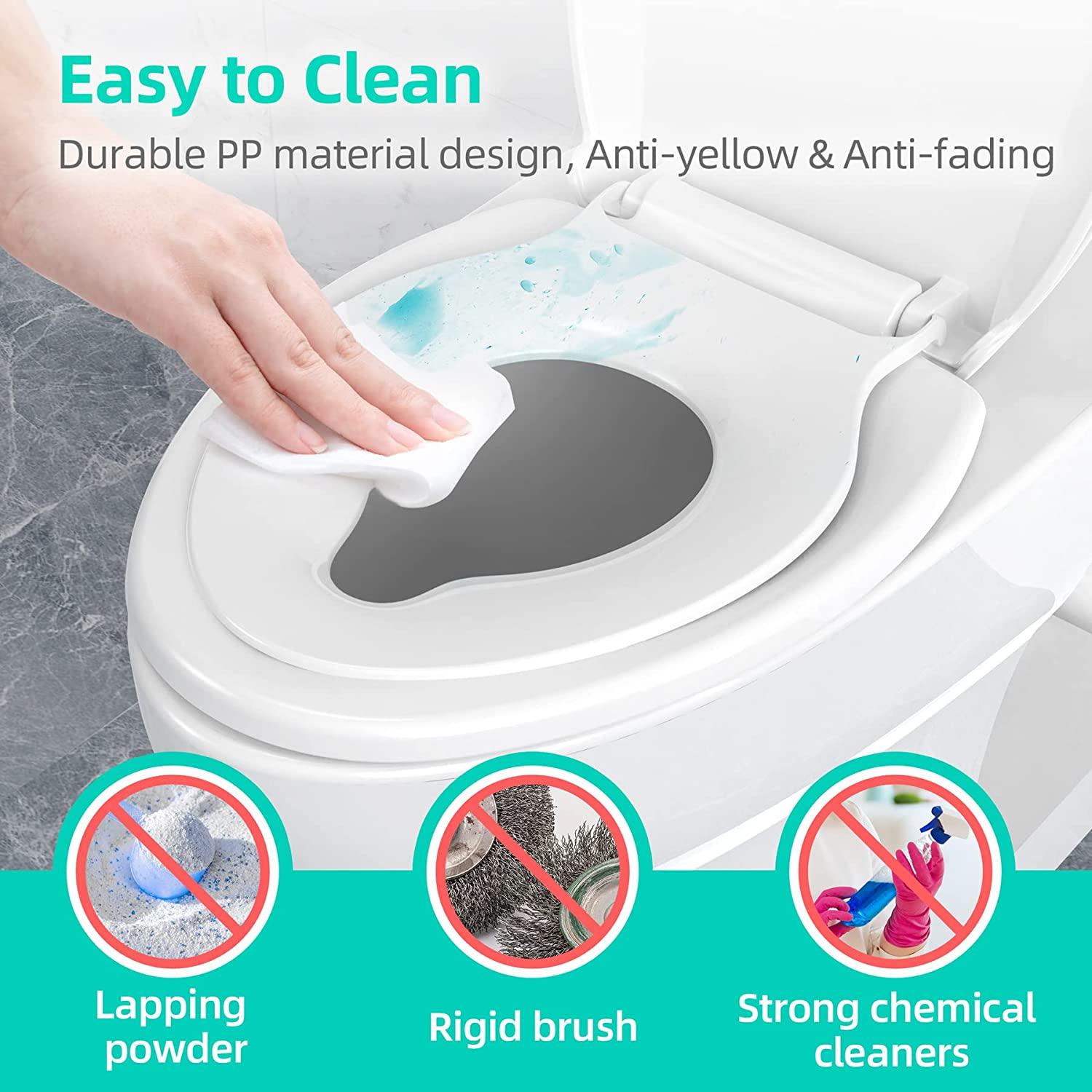 Elongated Toilet Seat with Builtin Potty Training Seat for Toddlers