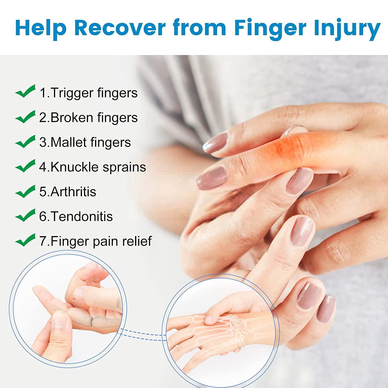 Finger Splint Set of 2 Trigger Finger Brace for Pain Relief & Sport