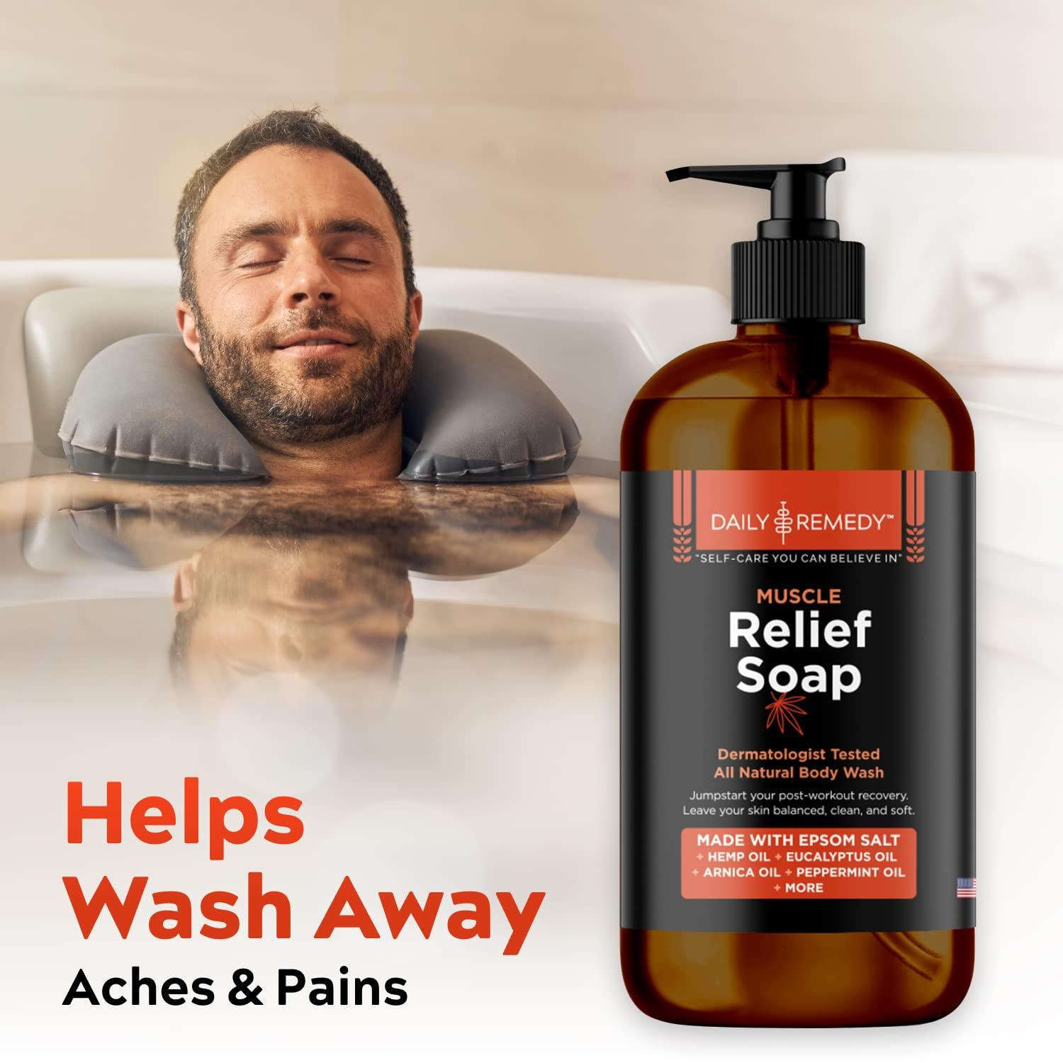 Daily Remedy Muscle Relief Body Wash with Epsom Salt, Helps Wash Away