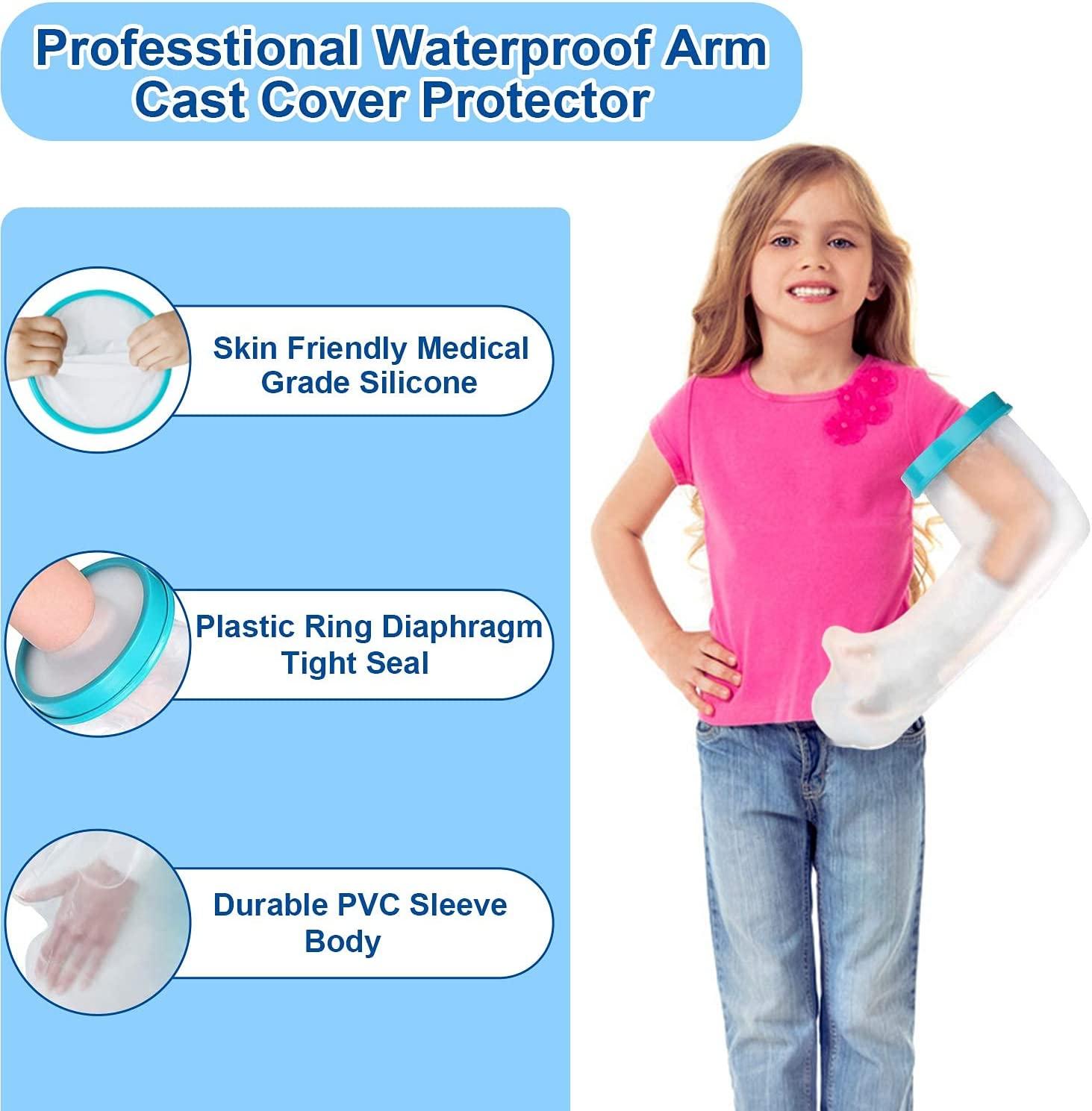 Kids Arm Cast Cover for Shower Bath, Waterproof Kid Cast and Bandage