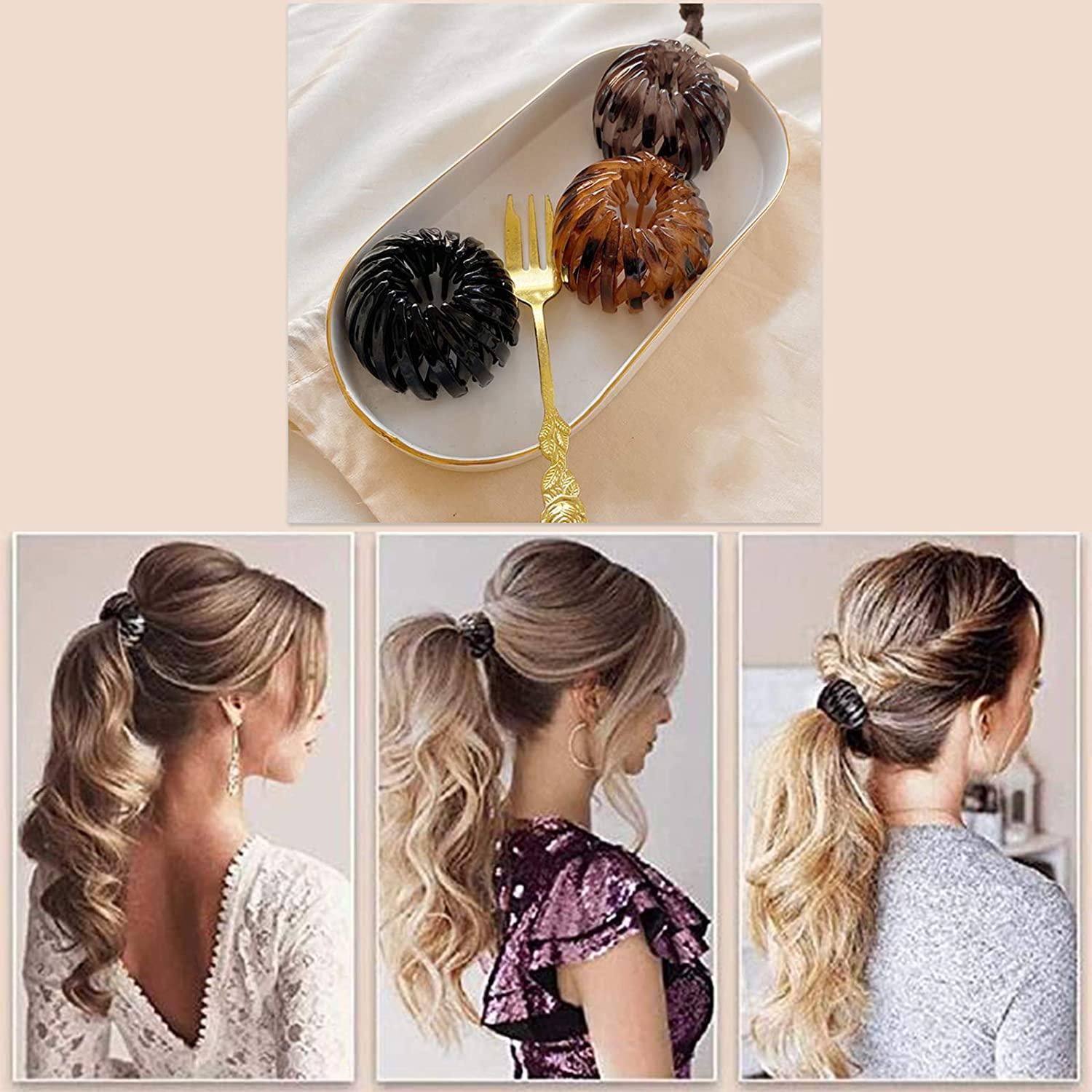 7 Pcs Birds Nest Hair Clips Hair Claw Clamps Bun Makers Expandable