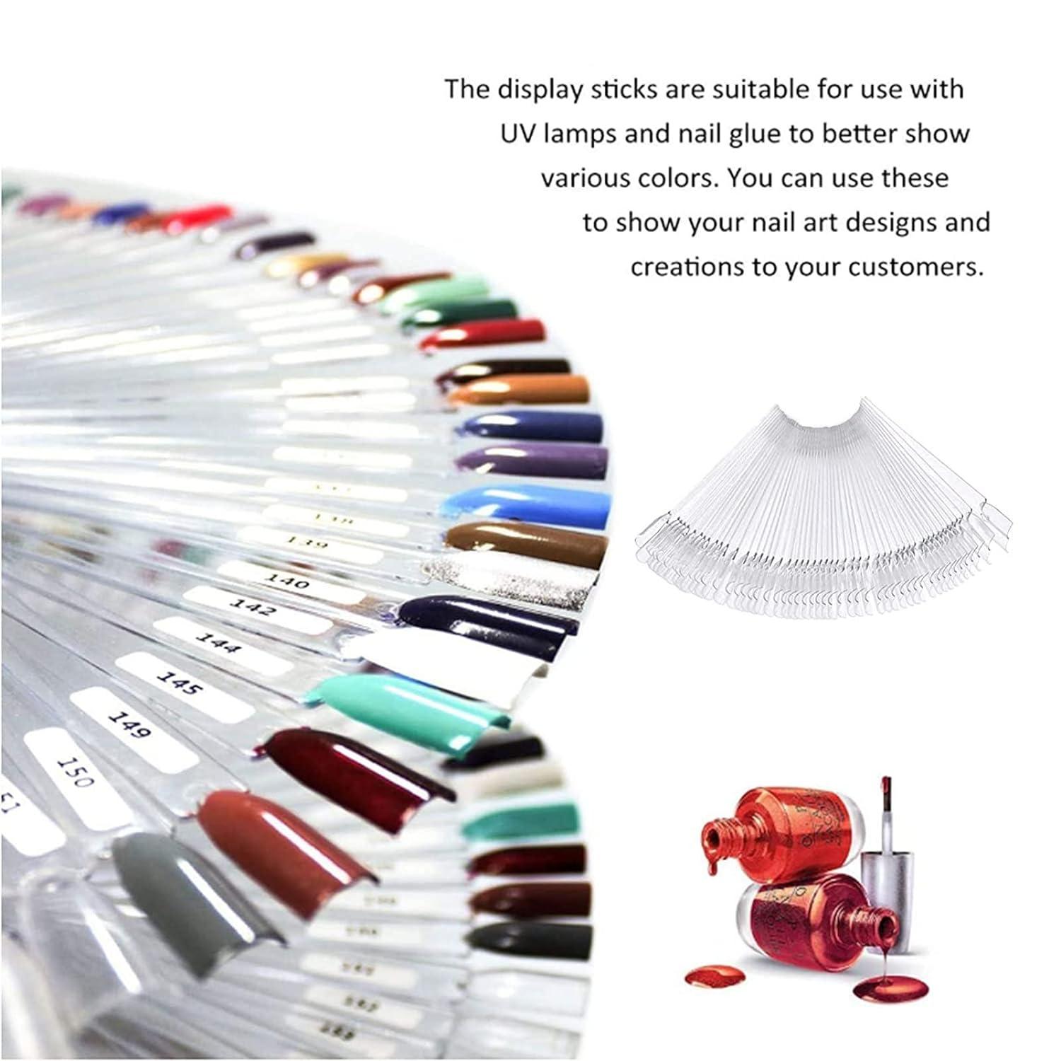 100 Pieces Nail Tips Display Swatches | Transparent Nail Art Tips ...