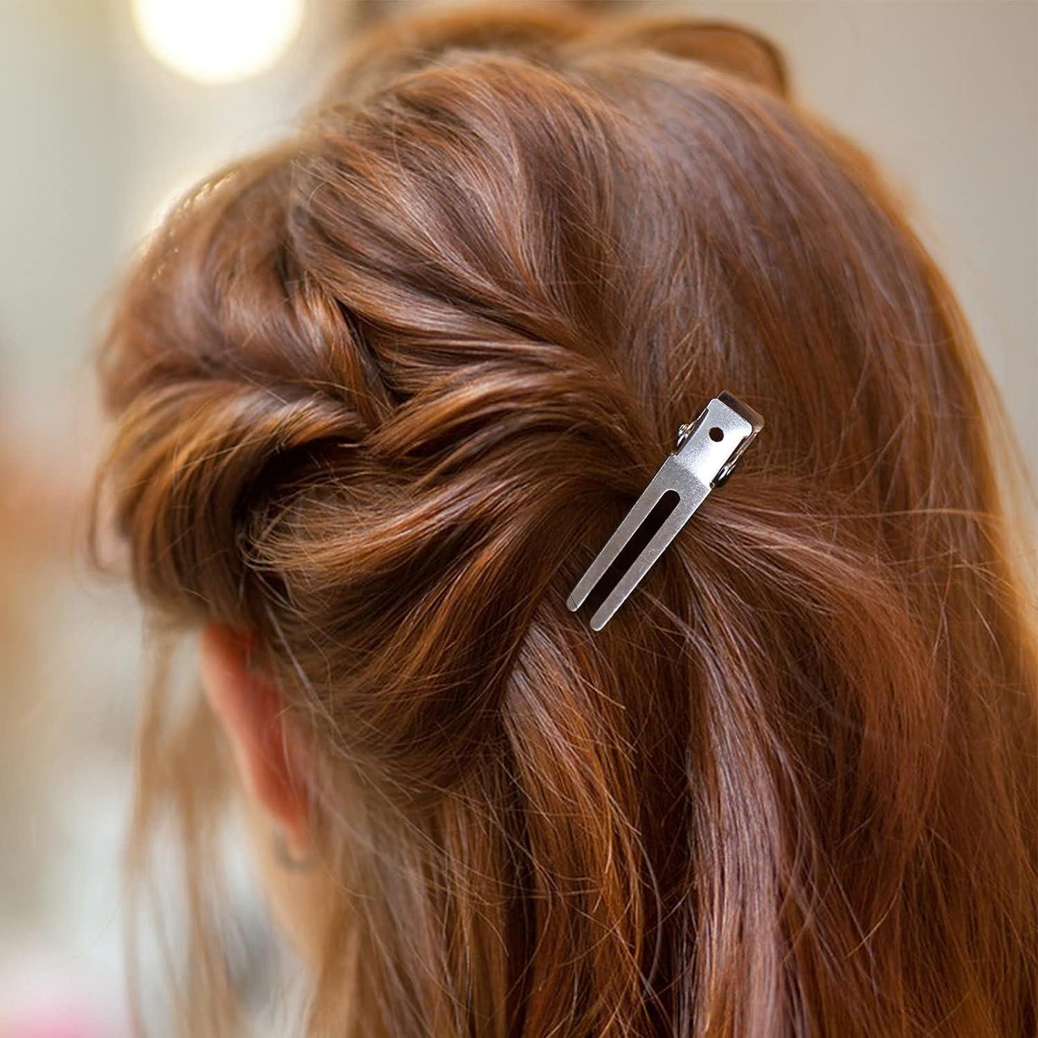 PAPARELA Hair Clips 50pcs Double Prong Alligator Clips for Hair