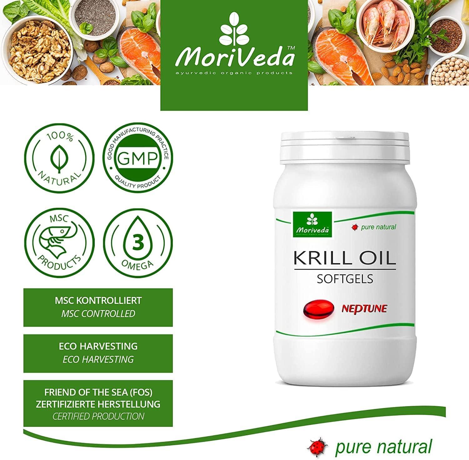 MoriVeda Neptune Krill Oil Capsules I Omega 369 astaxanthin