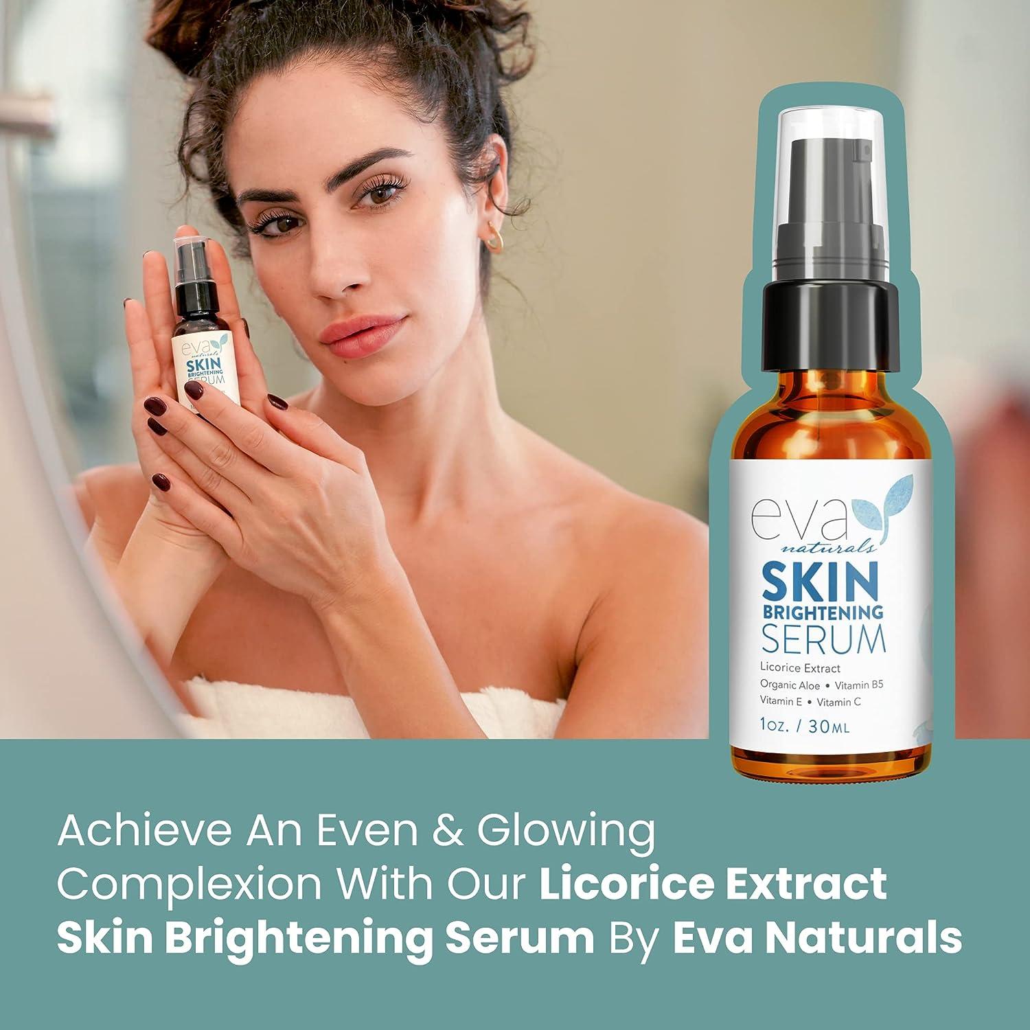 Licorice Extract Skin Brightening Serum by Eva Naturals (1 oz) Dark