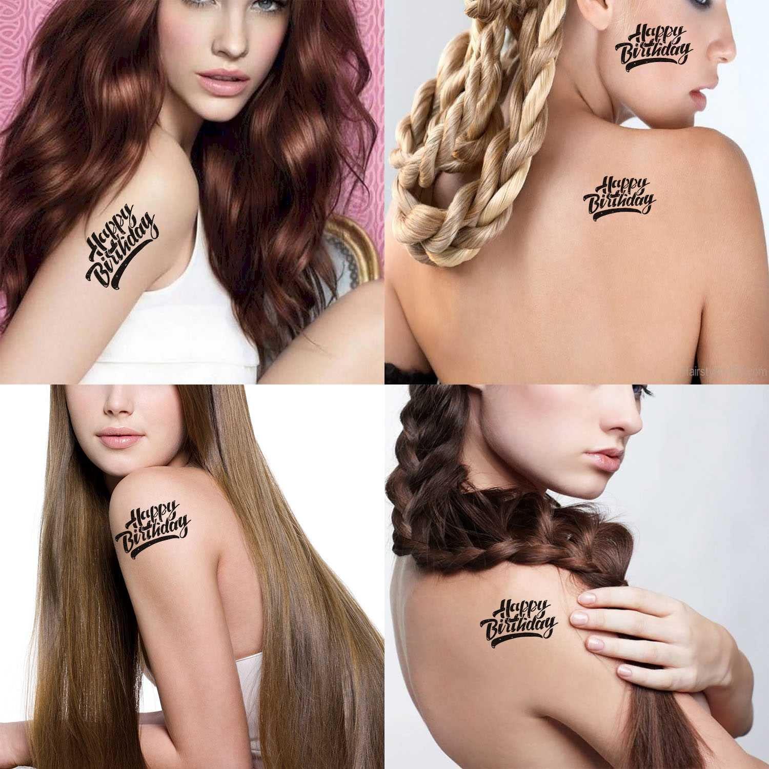 Dopetattoo Birthday Tattoo 6 Sheets Temporary Tattoos Inspirational