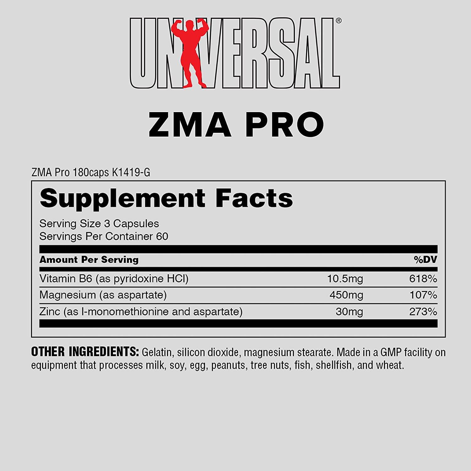 Universal Nutrition ZMA Pro 180 Capsules Premium Sleep & Recovery Support