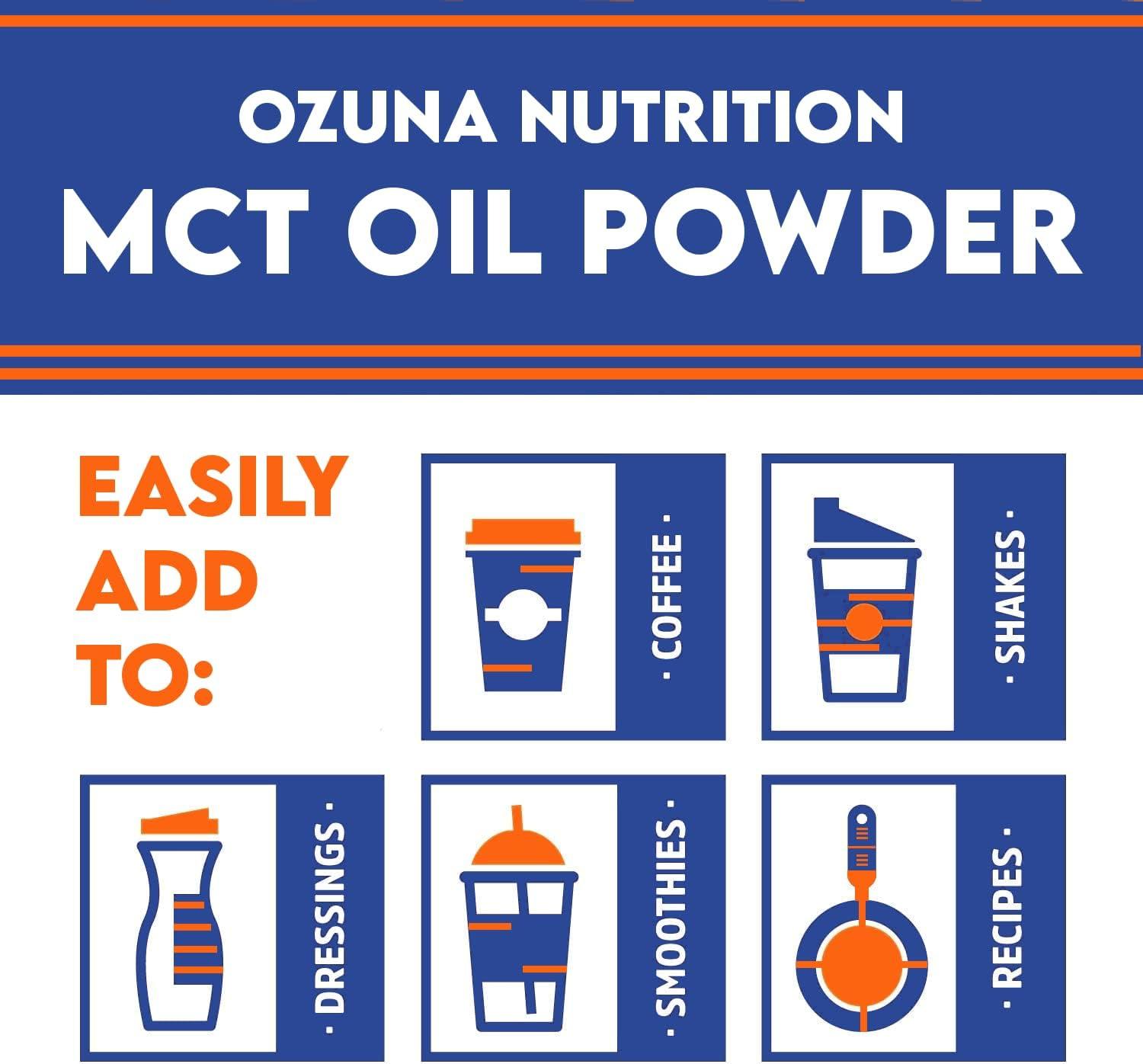 MCT Oil C8 & C10 Powder Coconut Medium Chain Triglycerides for Sustained Clean Energy Ketogenic