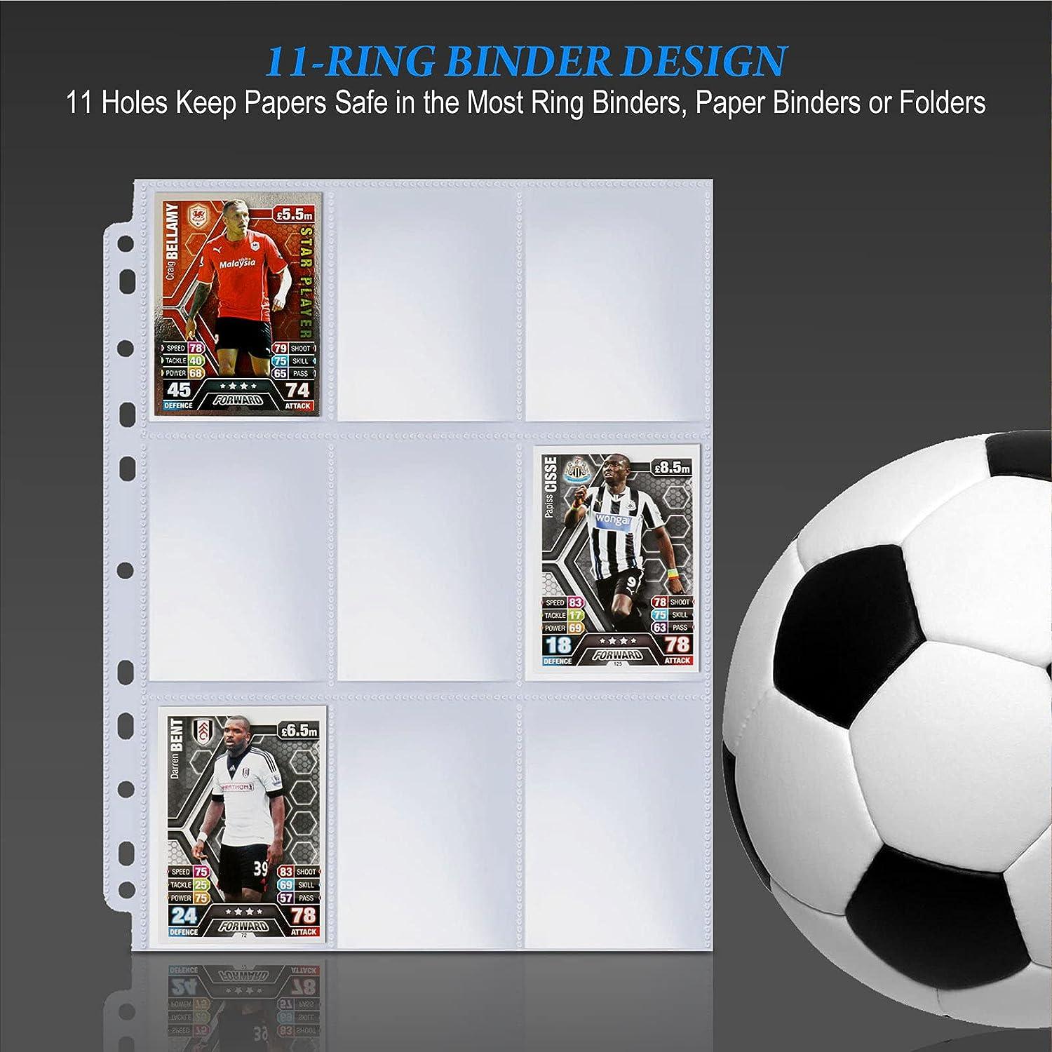 Double-Sided 576 Pockets Trading Card Sleeves Pages - Baseball Card Sleeves Fit 3 Ring Binder, 9 Pocket Page Protector for Standard Size Cards, Sport