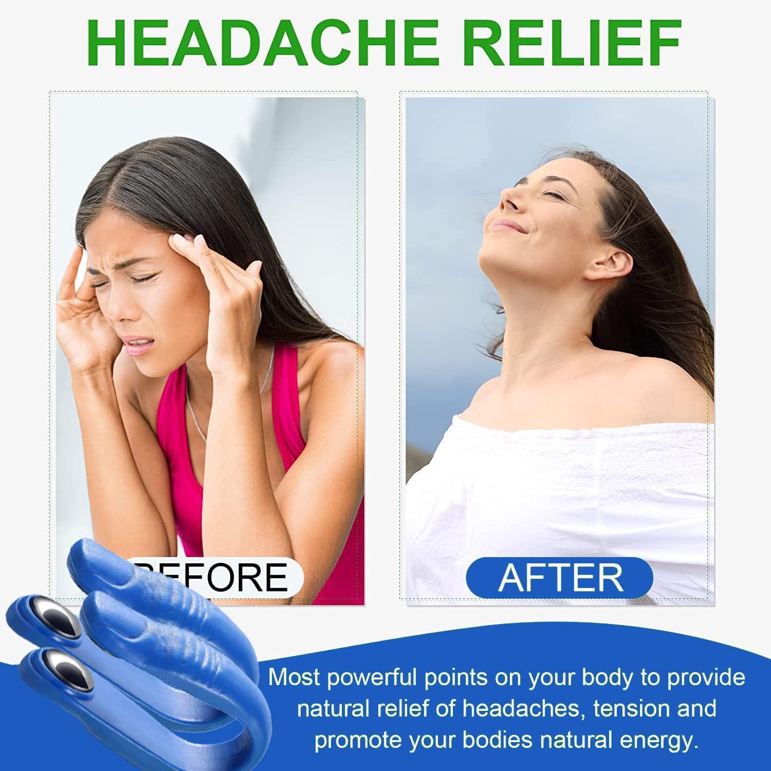 2 Pack Natural Acupressure Hand Pressure Point Clip for Headache Relief