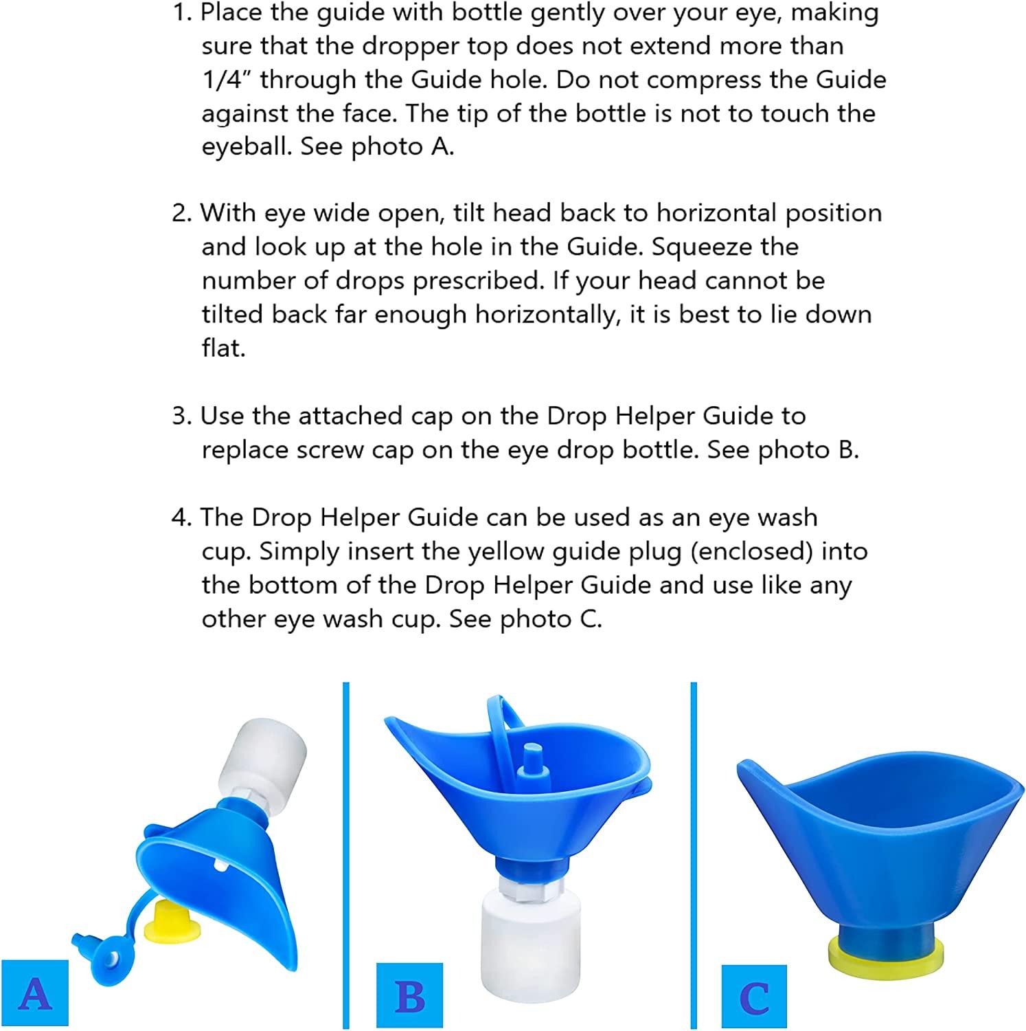 Peermax Drop Right 2 in 1 Eye Drop Guide + Wash Cup Works with Most