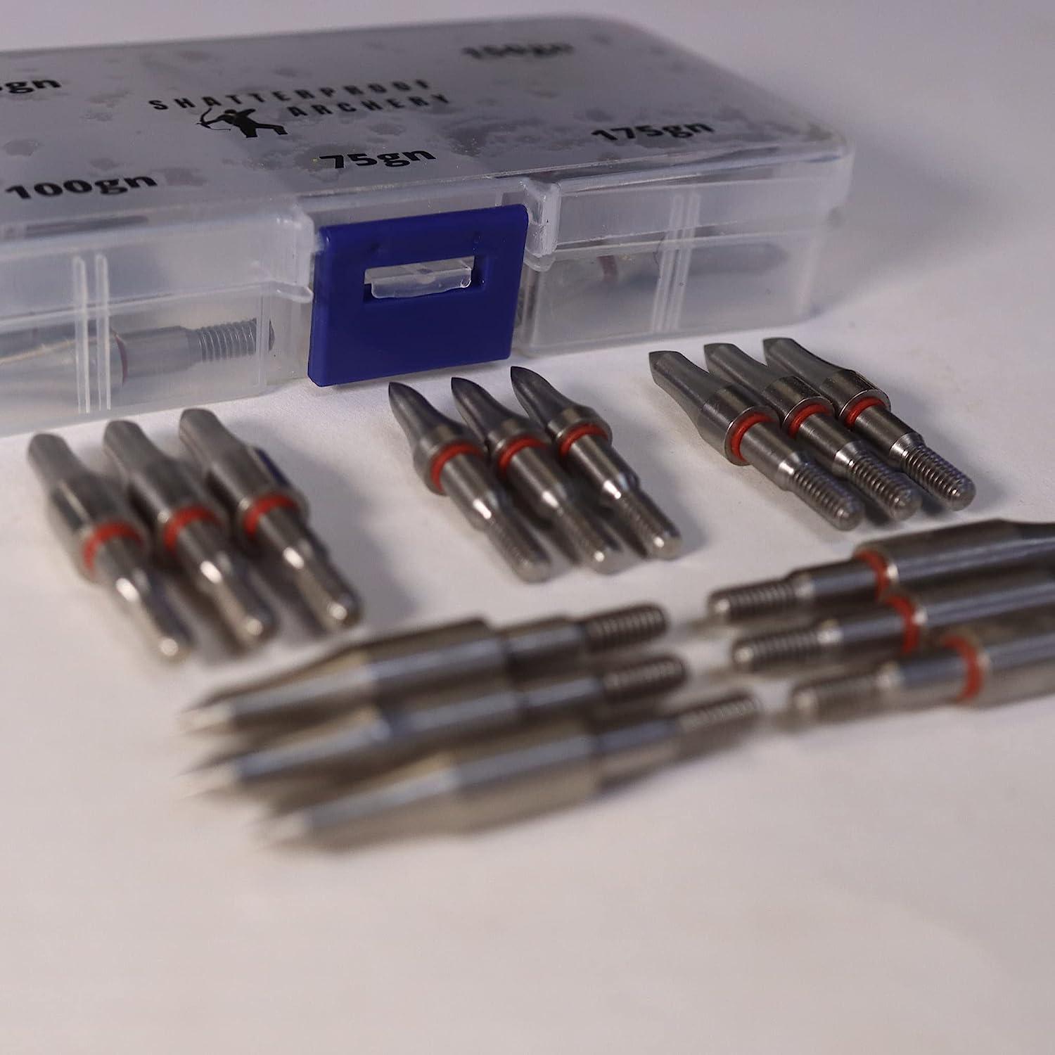 Shatterproof Archery Field Point Test Kit 15 Pieces (75gn175gn
