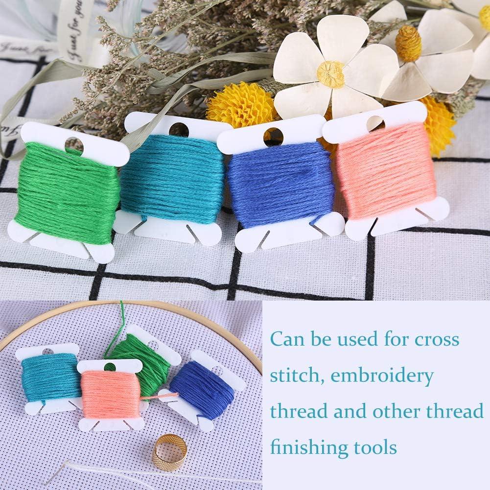 100pcs Embroidery Floss Bobbins Plastic for Cross Stitch Thread