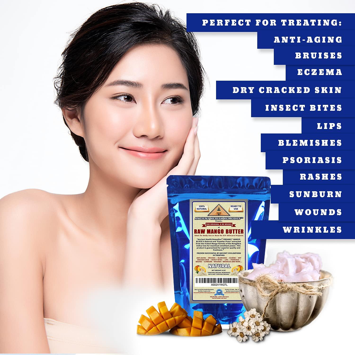 Organic Unrefined Raw MANGO BUTTER JAR/BLOCKS Bulk, Light Mango Aroma